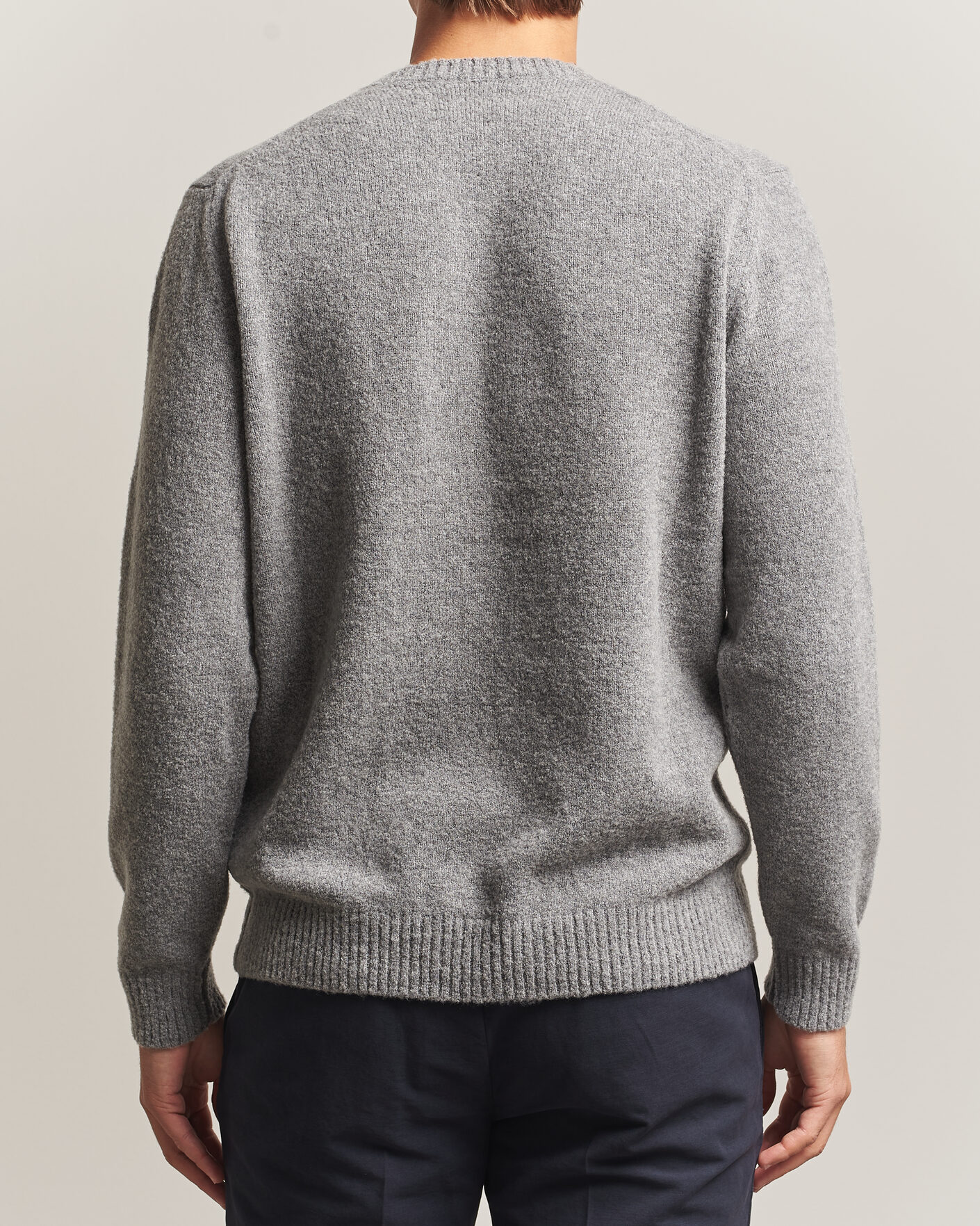 Mies | Puserot | Zanone | Wool Boucle Crew Neck Grey Melange
