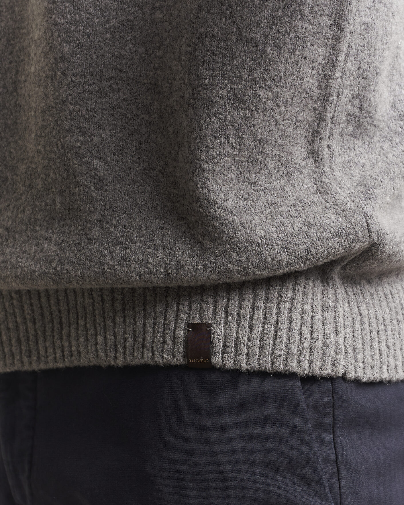 Mies | Puserot | Zanone | Wool Boucle Crew Neck Grey Melange