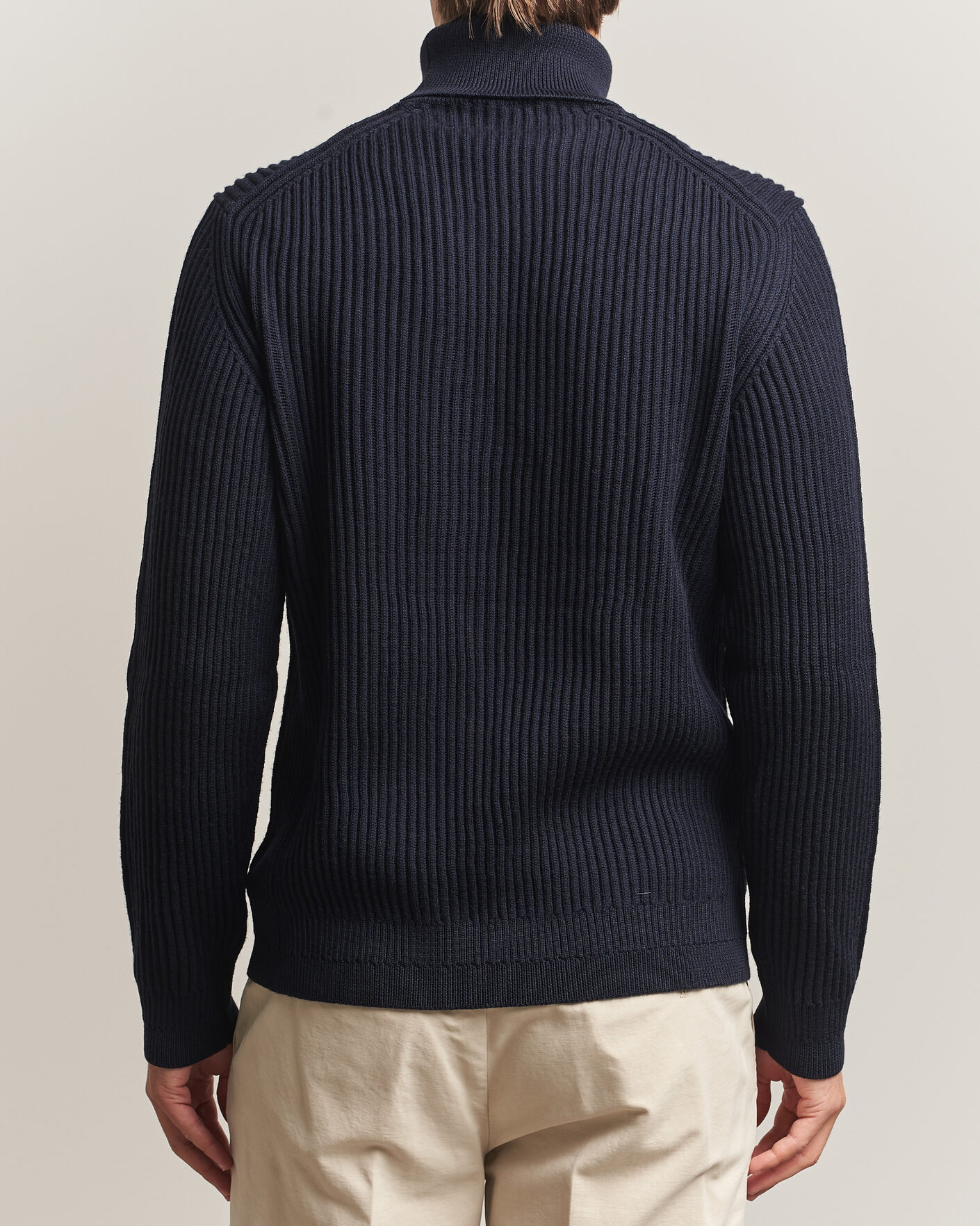 Mies | Puserot | Zanone | Fishermans Rib Rollneck Navy