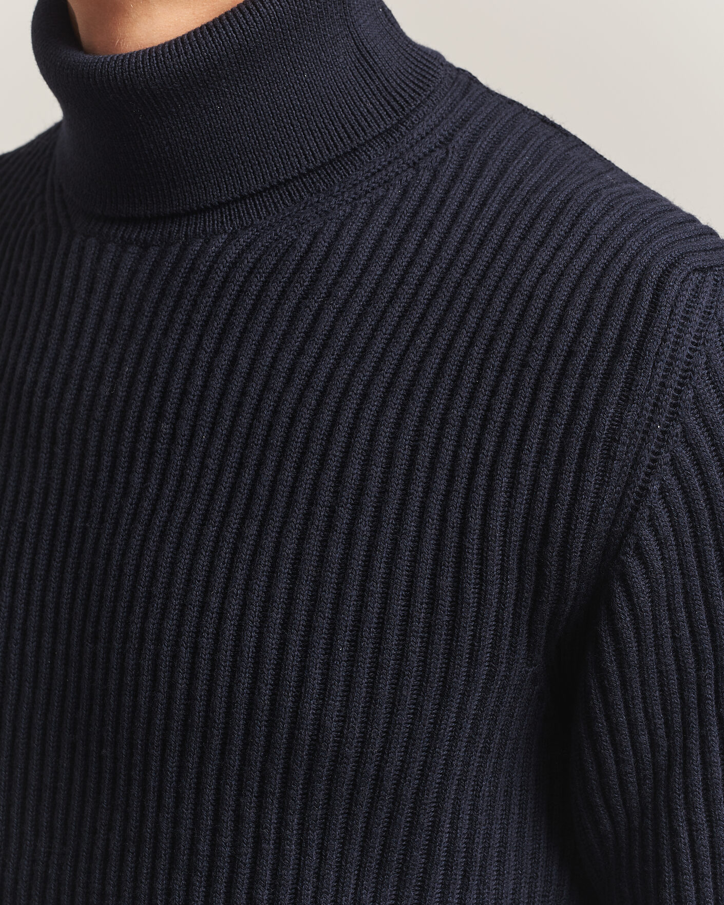 Mies | Puserot | Zanone | Fishermans Rib Rollneck Navy