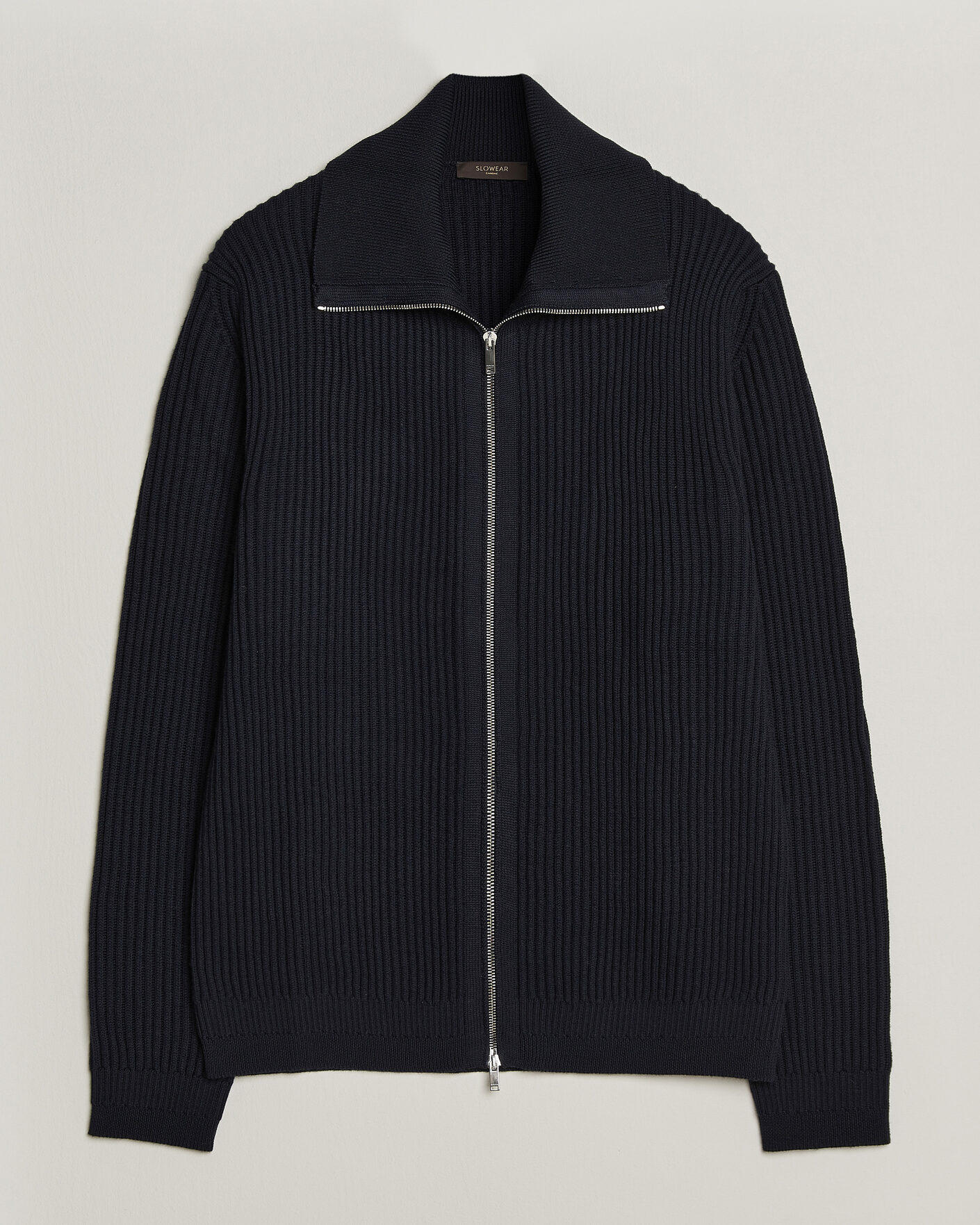 Mies | Puserot | Zanone | Fishermans Rib Full Zip Cardigan Navy