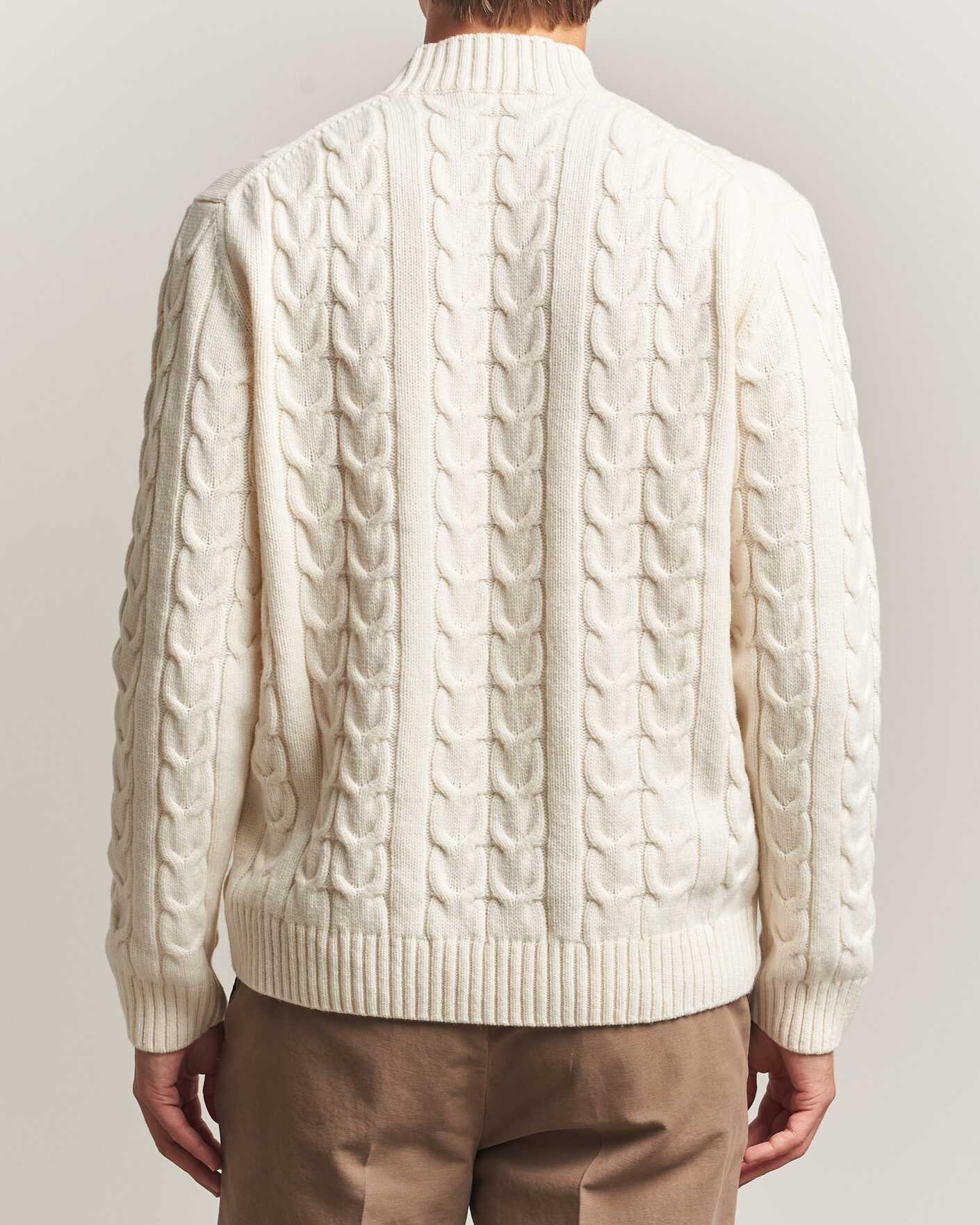Mies | Puserot | Zanone | Double Cable Crew Neck Latte