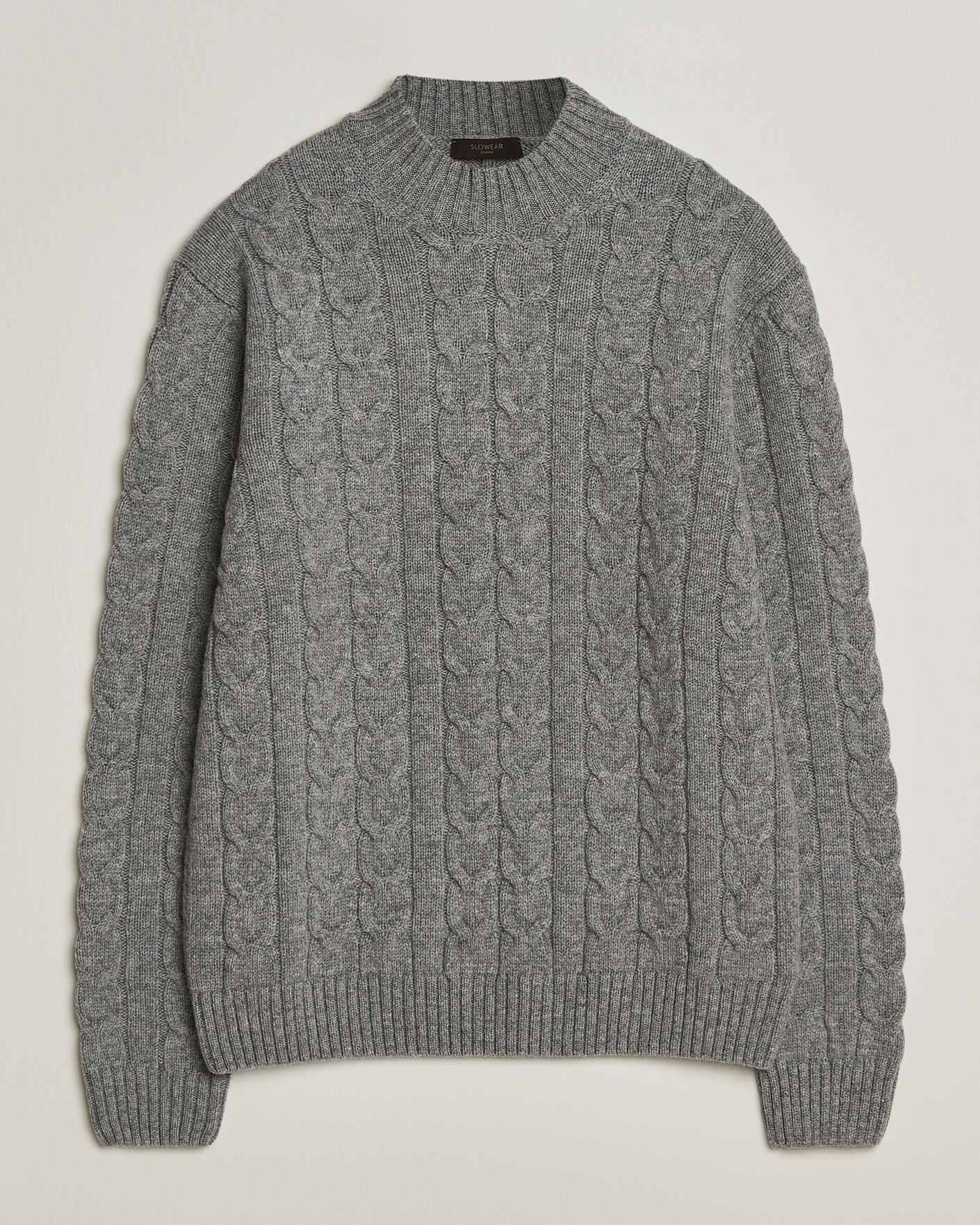 Mies | Puserot | Zanone | Double Cable Crew Neck Grey Melange
