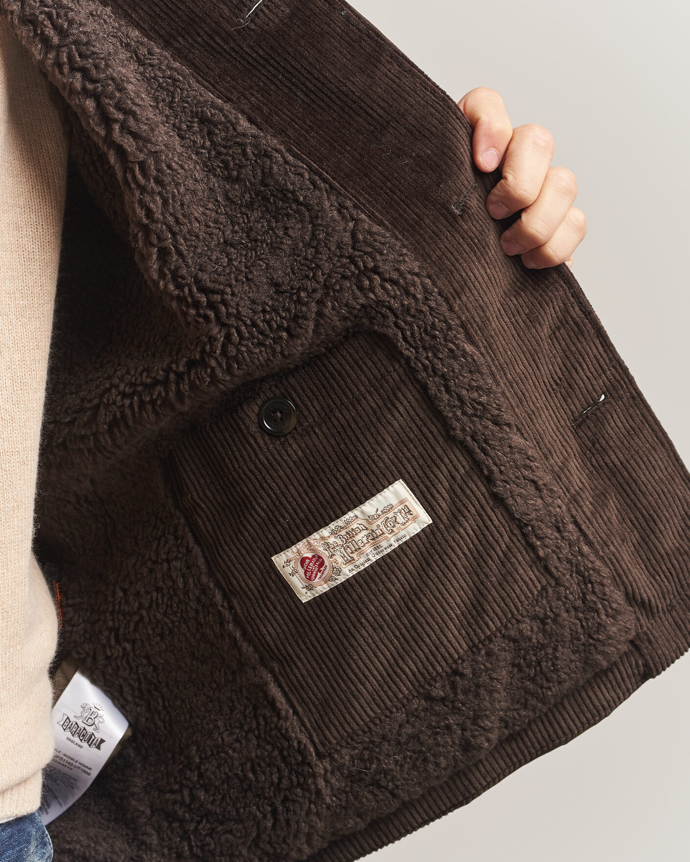 Mies | Takit | Baracuta | Waxed Sherling Lined Deck Jacket Deep Moss
