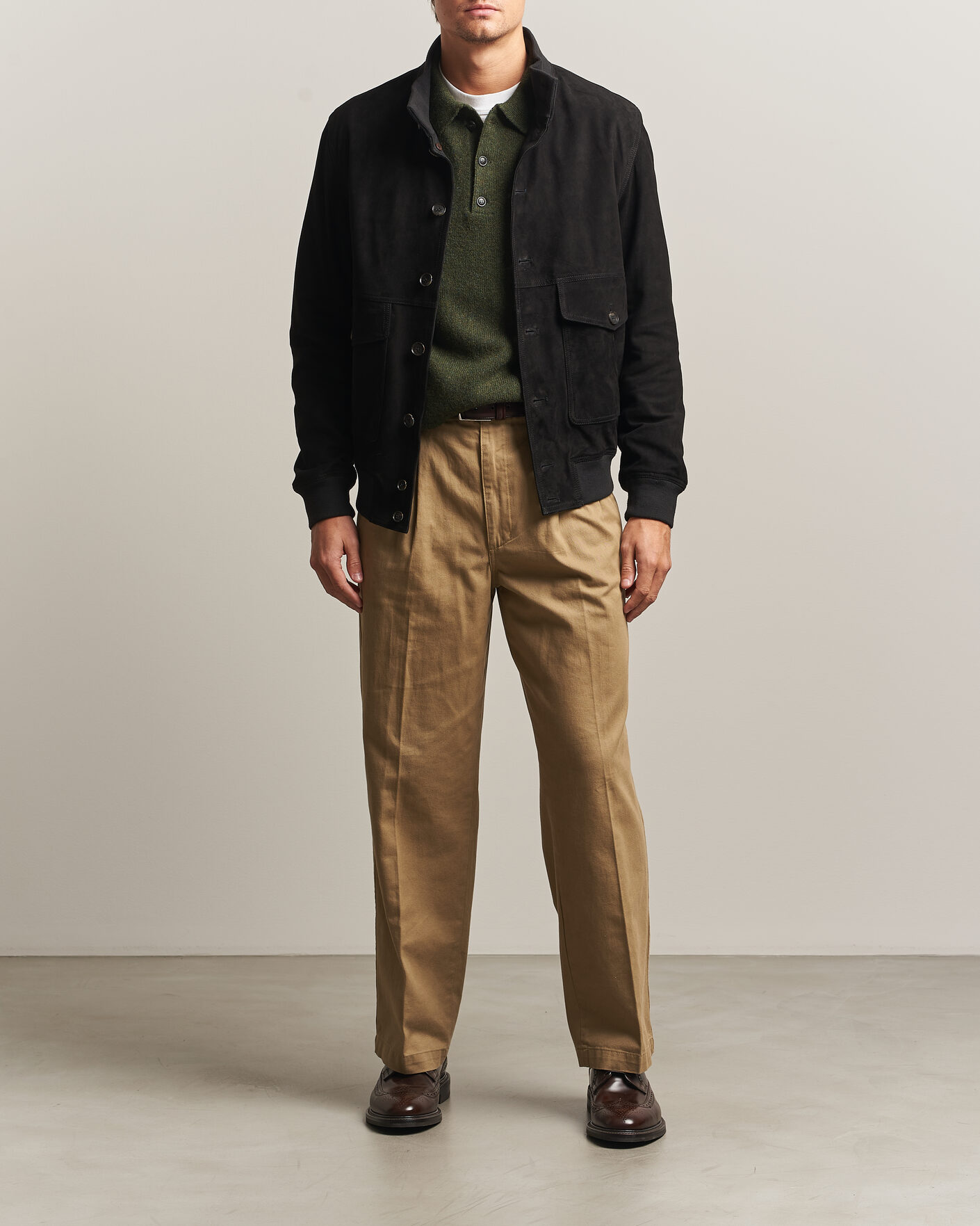 Mies | Takit | Baracuta | Suede Blouson Jacket Black