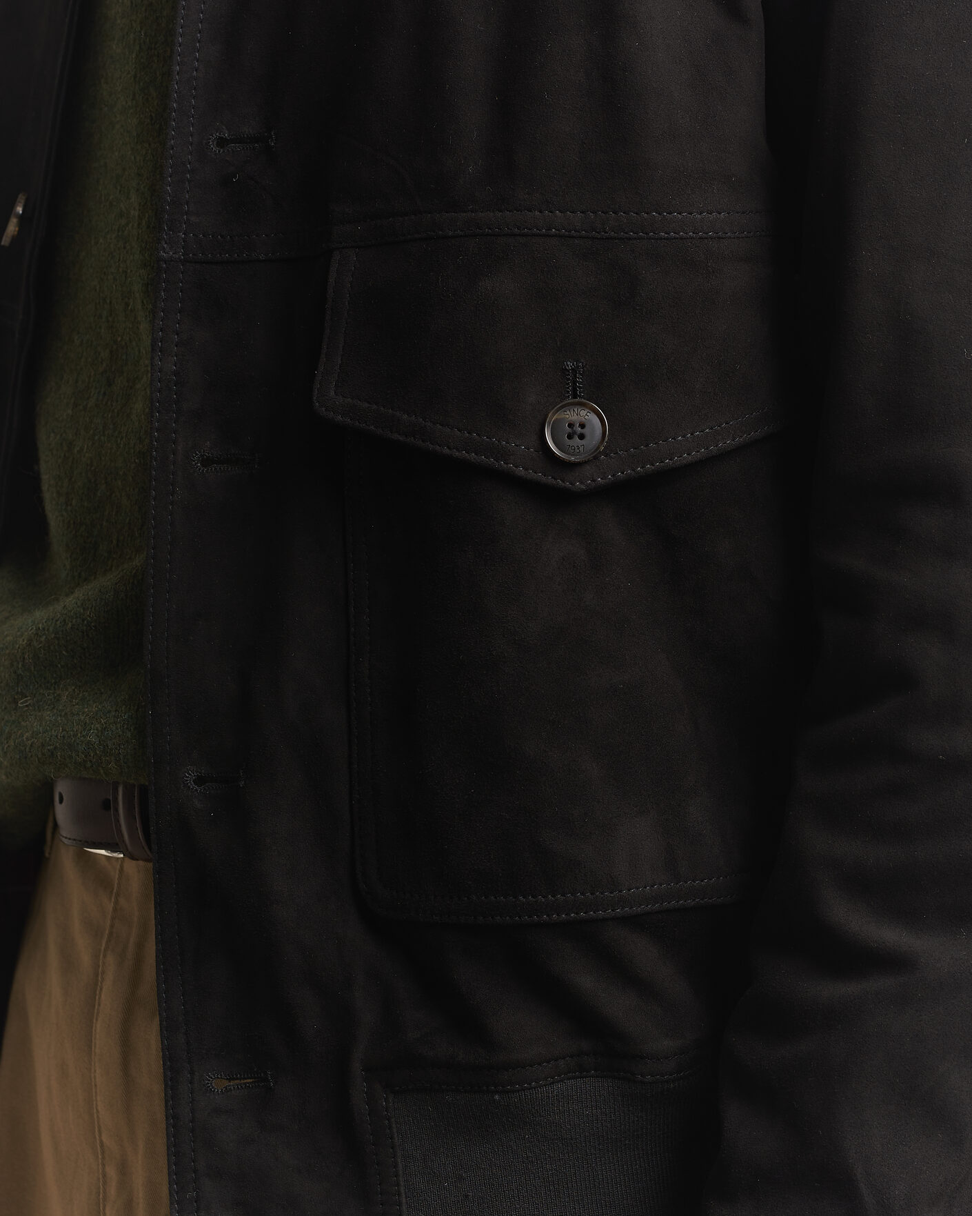 Mies | Takit | Baracuta | Suede Blouson Jacket Black