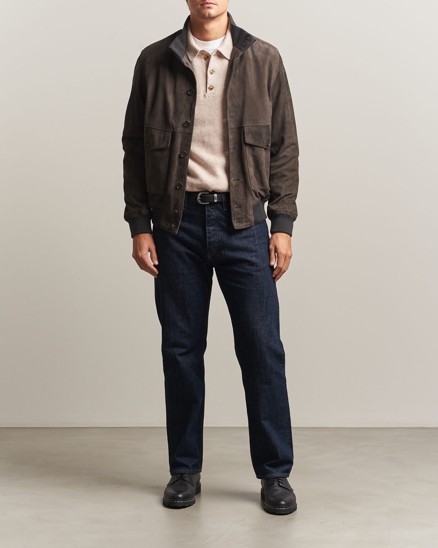 Mies | Takit | Baracuta | Suede Blouson Jacket December Sky