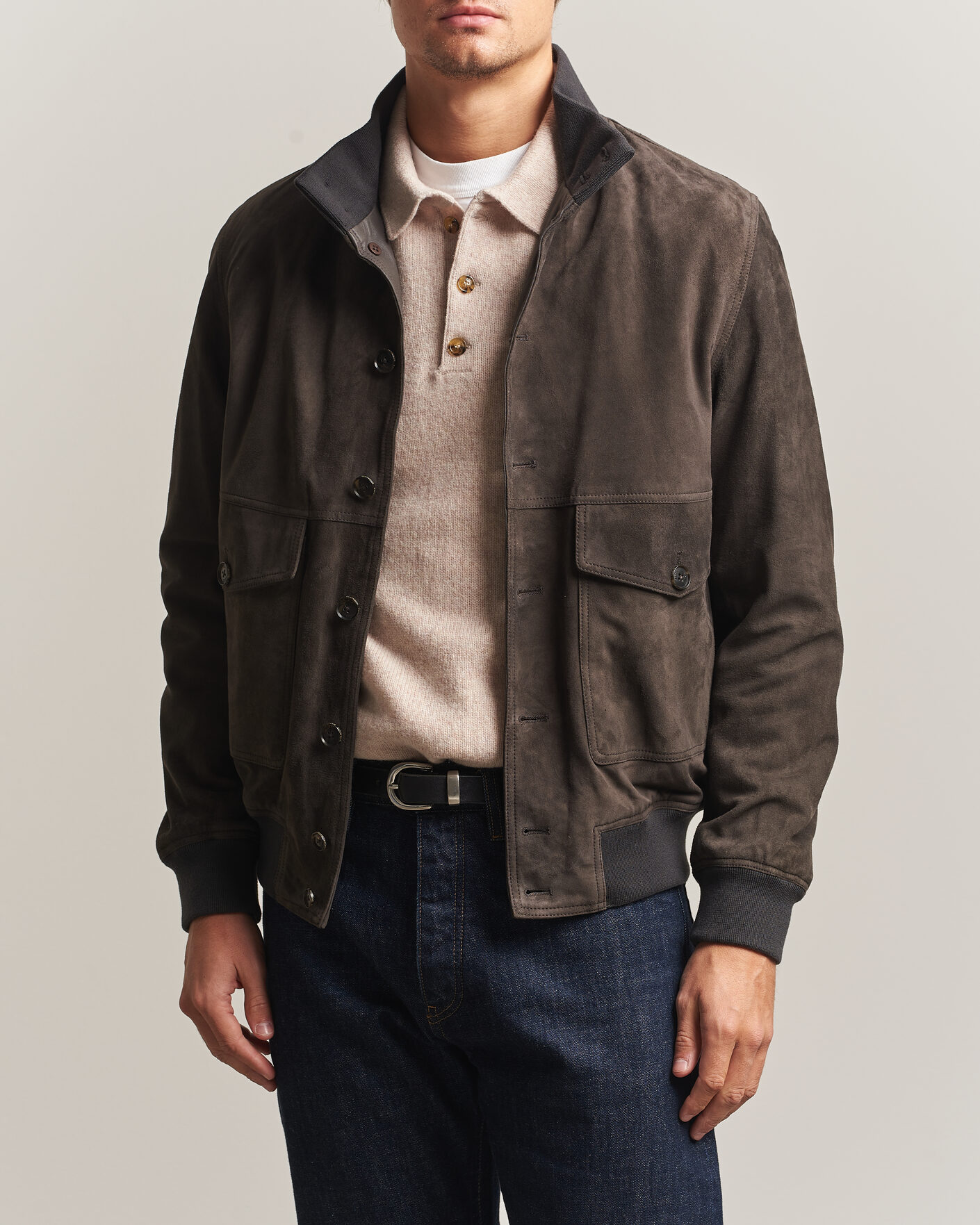 Mies | Takit | Baracuta | Suede Blouson Jacket December Sky