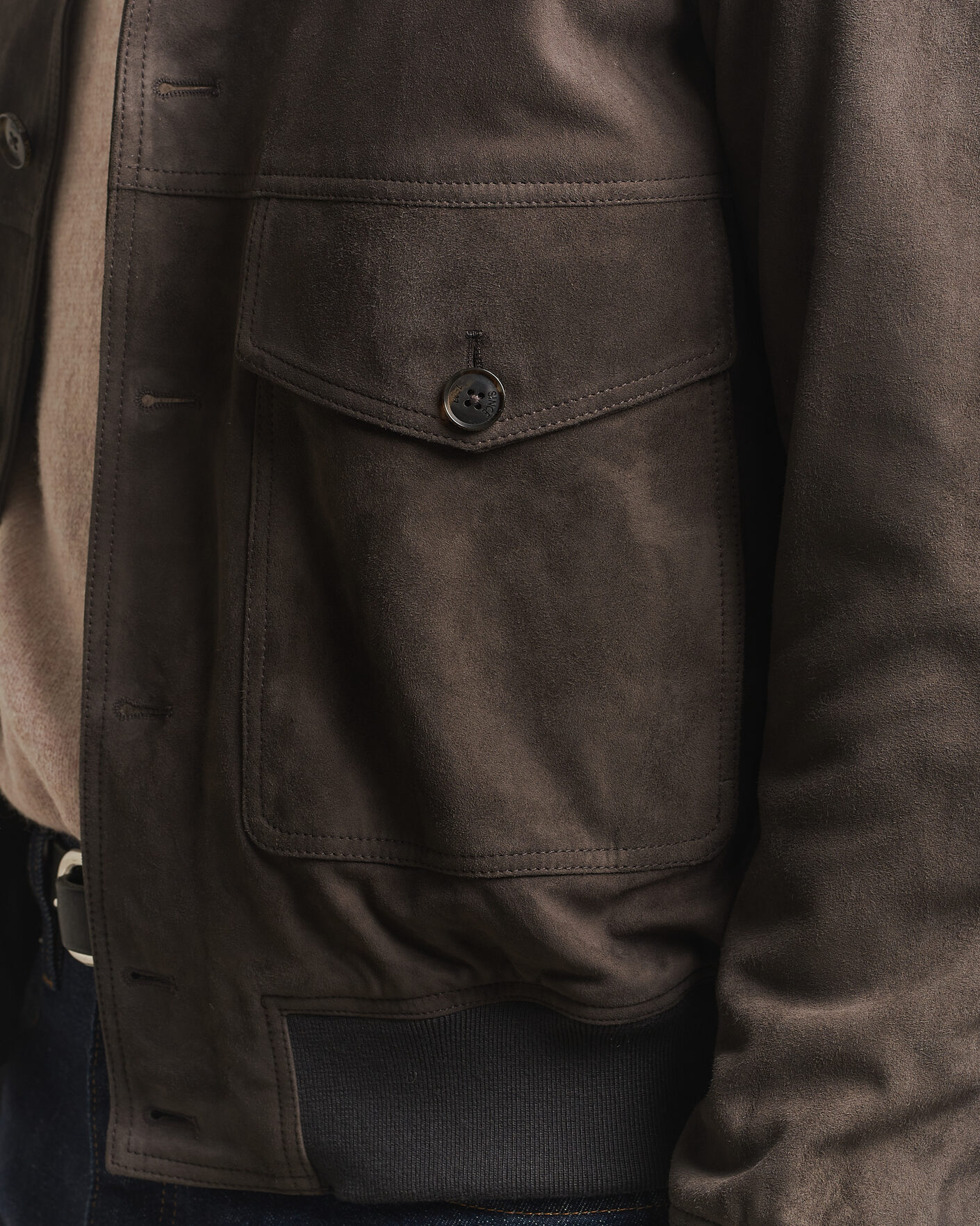 Mies | Takit | Baracuta | Suede Blouson Jacket December Sky