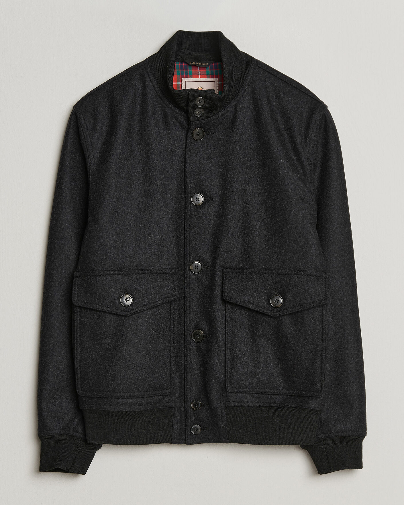 Mies | Takit | Baracuta | Melton Wool Blouson Jacket Charcoal
