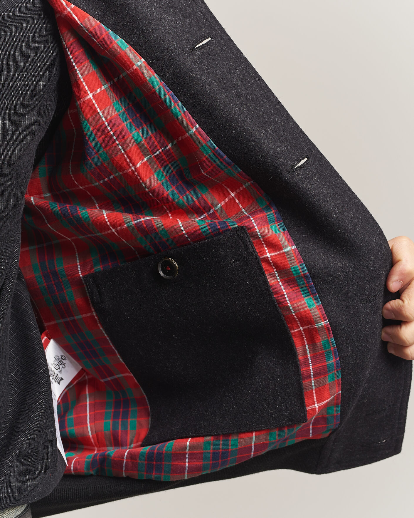 Mies | Takit | Baracuta | Melton Wool Blouson Jacket Charcoal