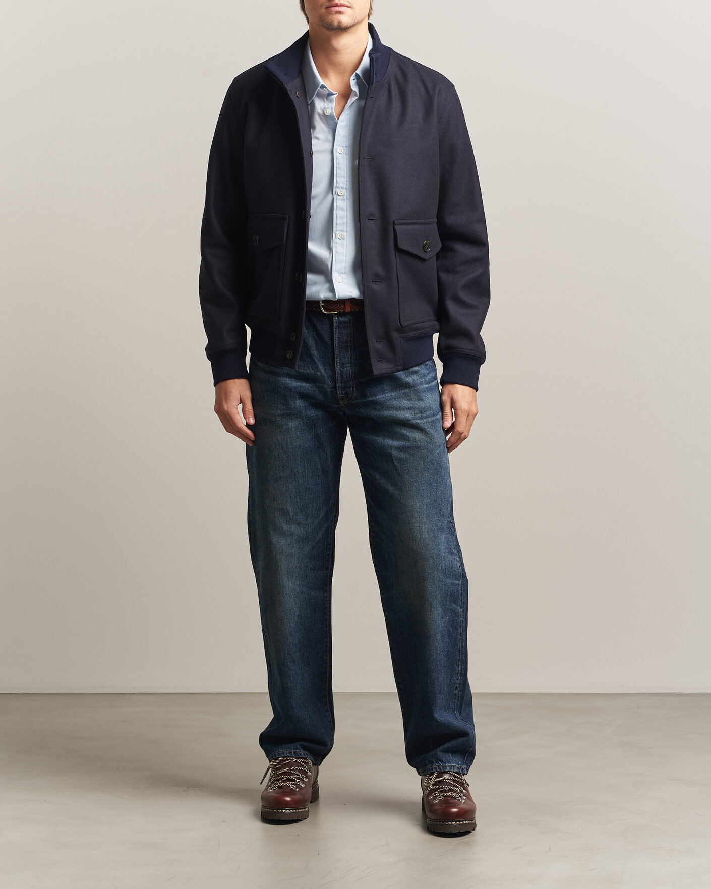Mies | Takit | Baracuta | Melton Wool Blouson Jacket Deep Blue