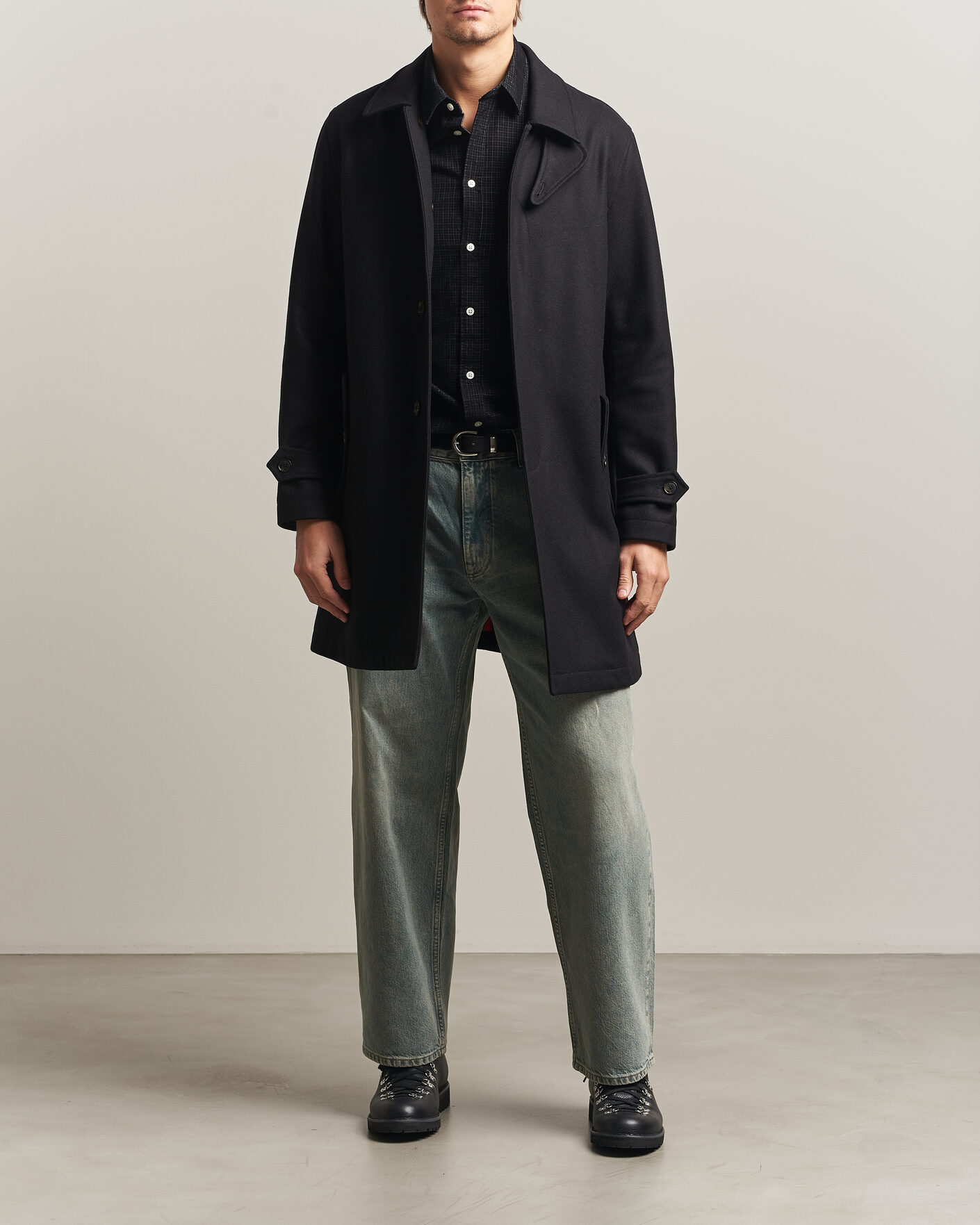 Mies | Takit | Baracuta | G10 Melton Wool Coat Black