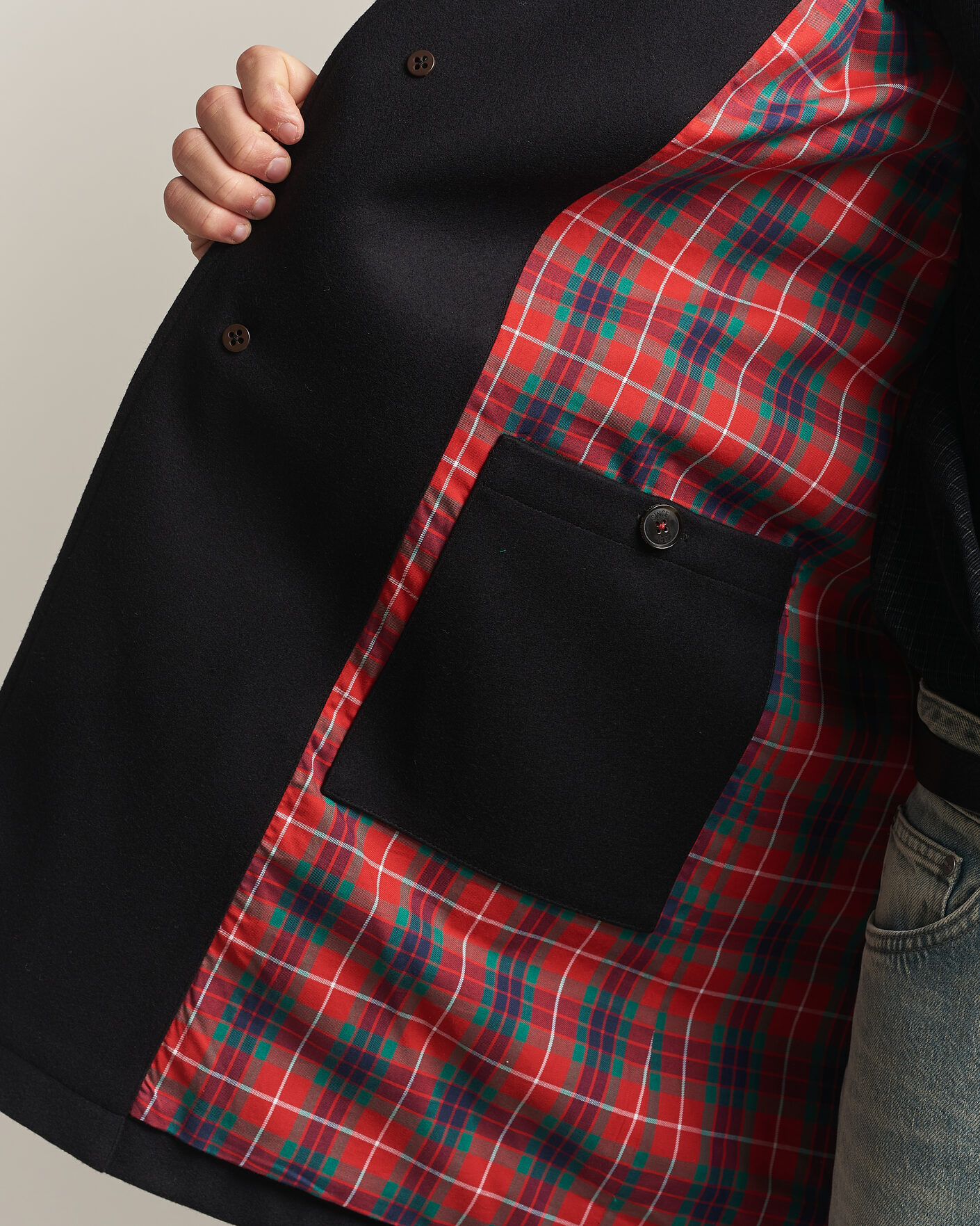 Mies | Takit | Baracuta | G10 Melton Wool Coat Black