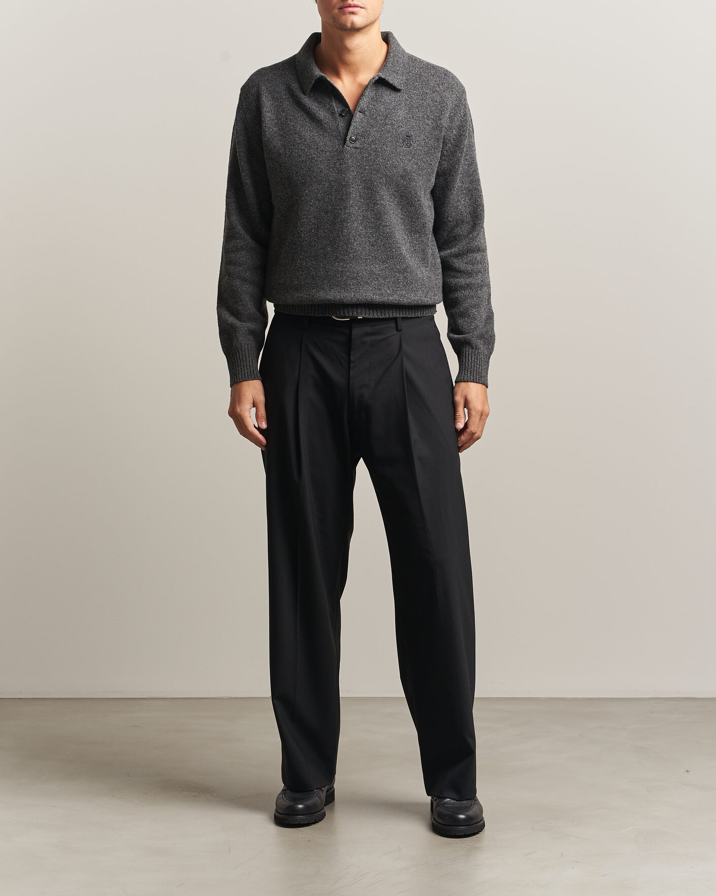 Mies | Puserot | Baracuta | Shetland Polo Mid Grey