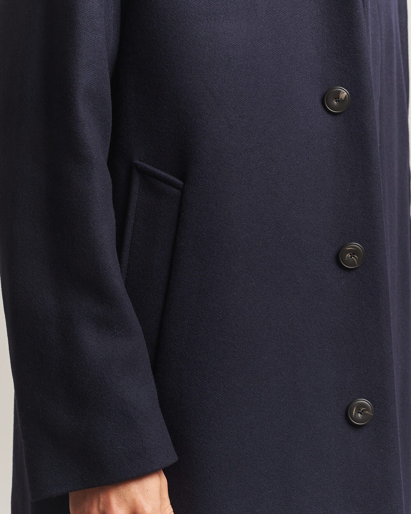 Mies | Takit | Sunflower | Wool Blend Winter Coat Navy