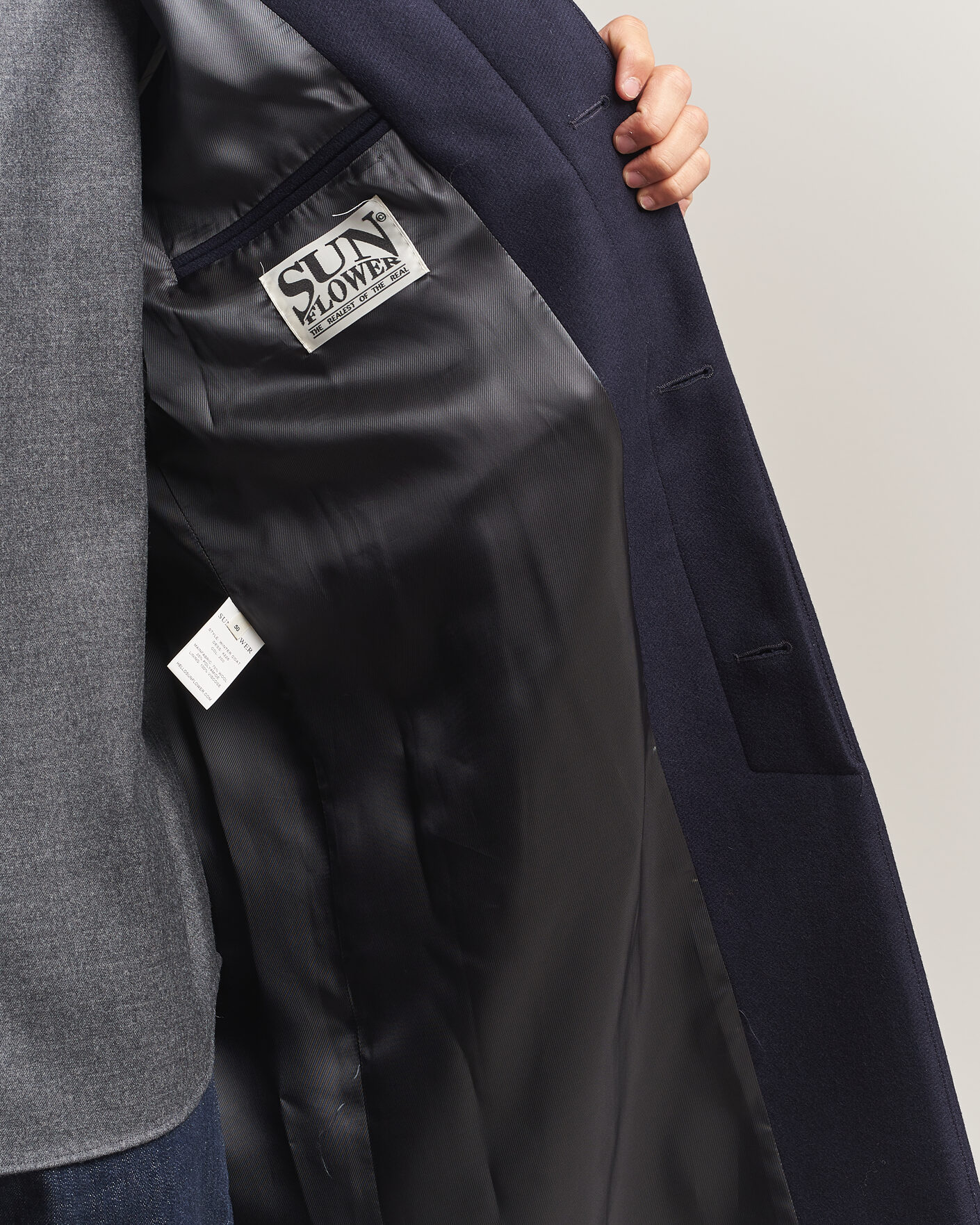 Mies | Takit | Sunflower | Wool Blend Winter Coat Navy
