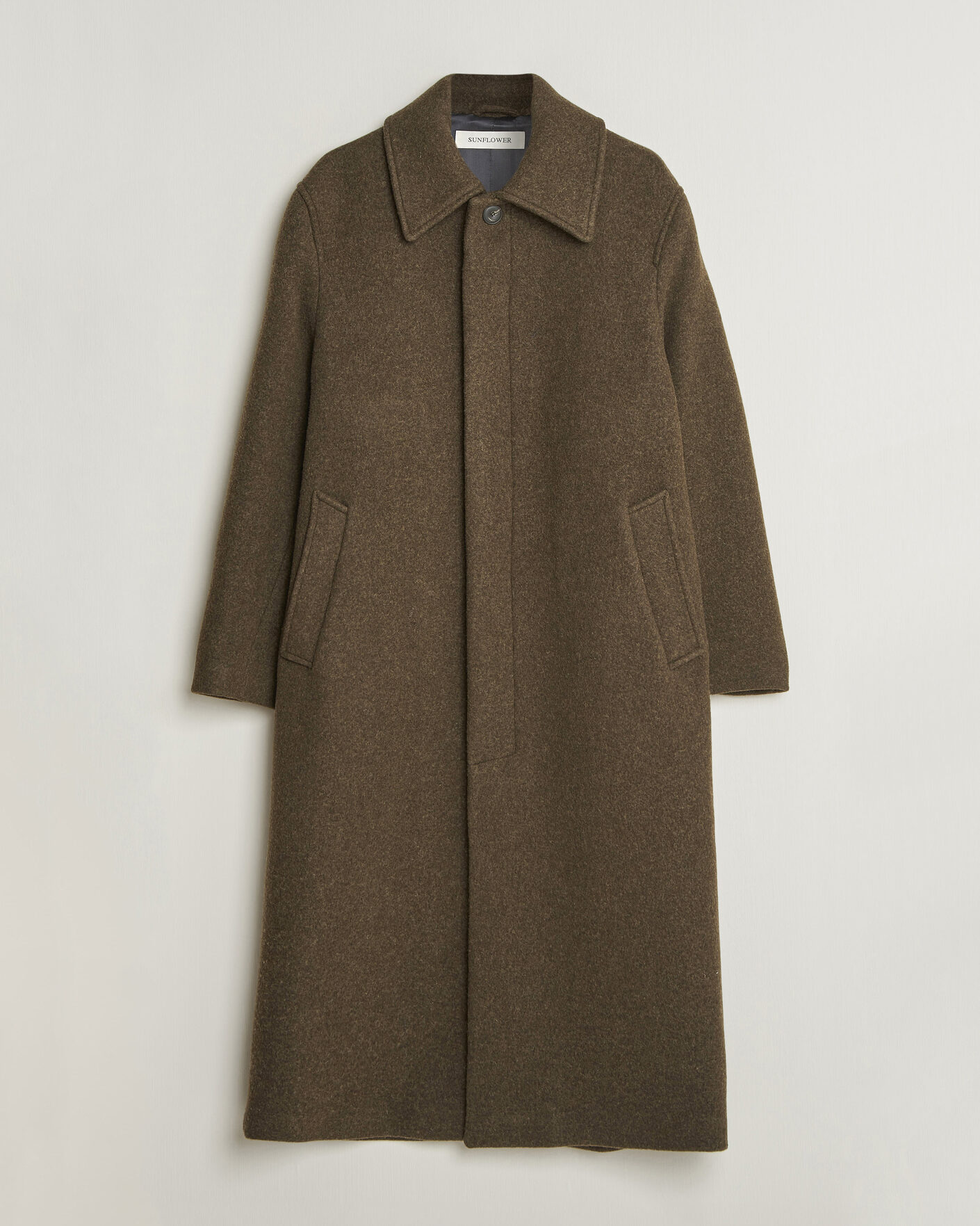 Mies | Takit | Sunflower | Wool Blend Winter Coat Green Moss