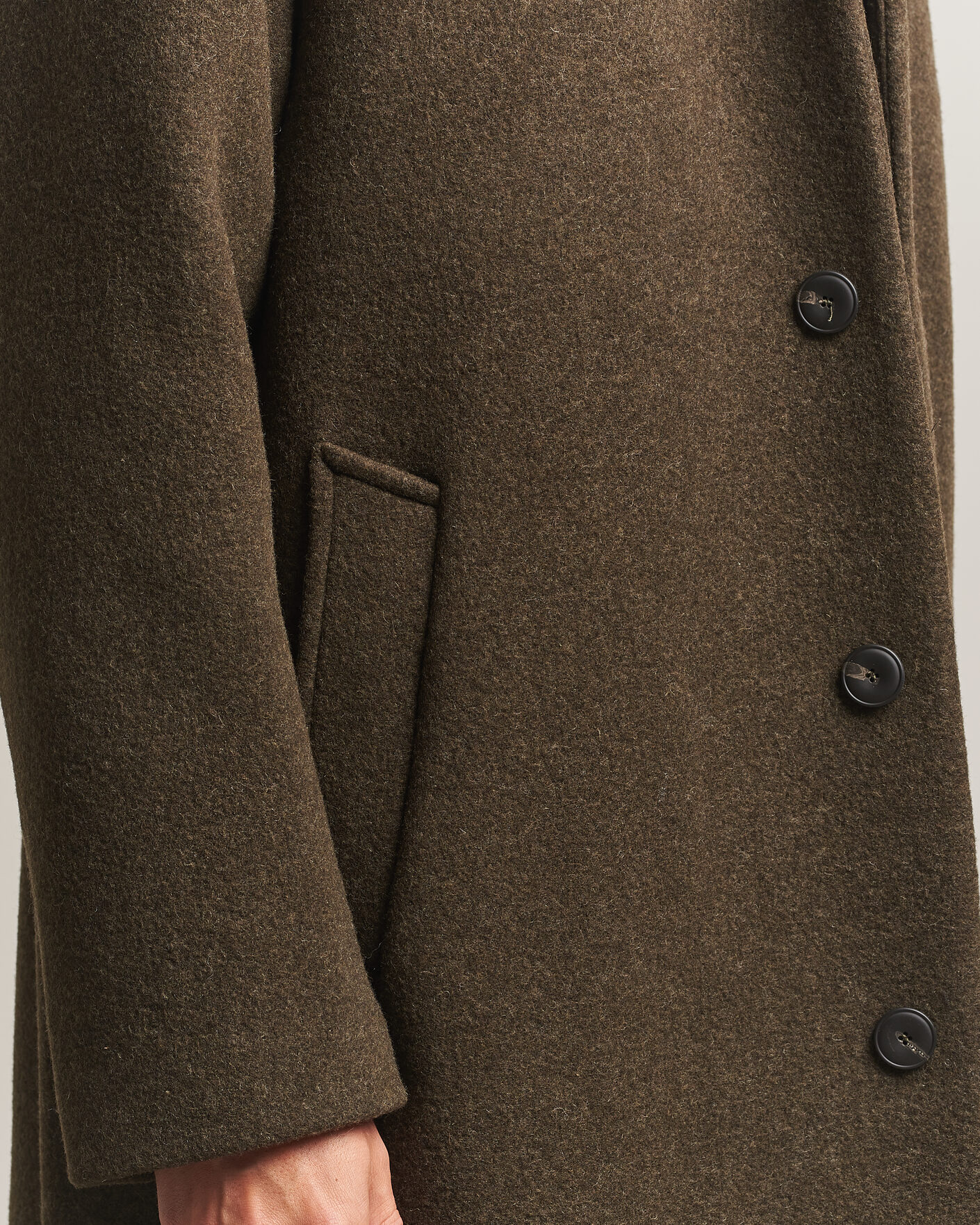 Mies | Takit | Sunflower | Wool Blend Winter Coat Green Moss
