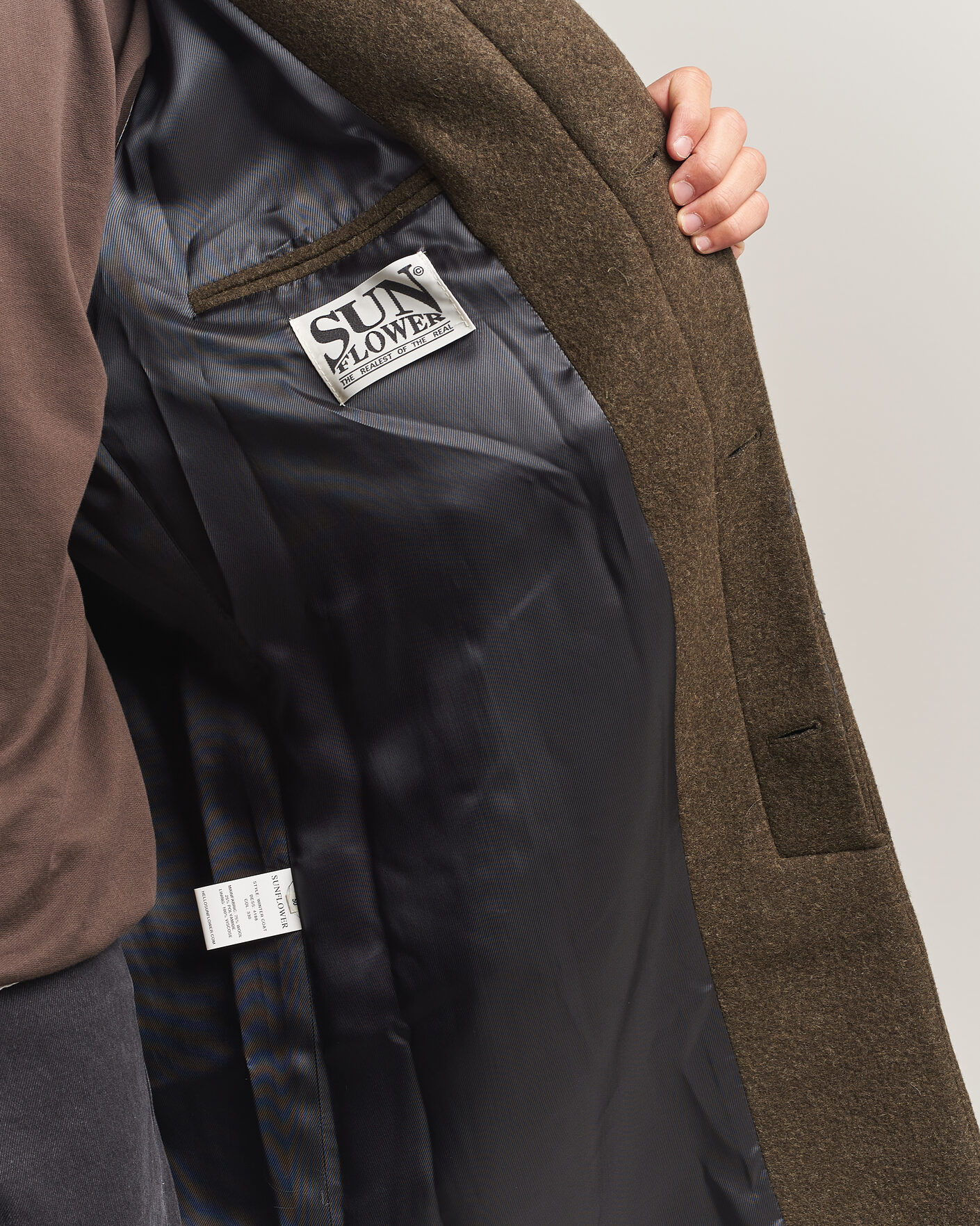 Mies | Takit | Sunflower | Wool Blend Winter Coat Green Moss