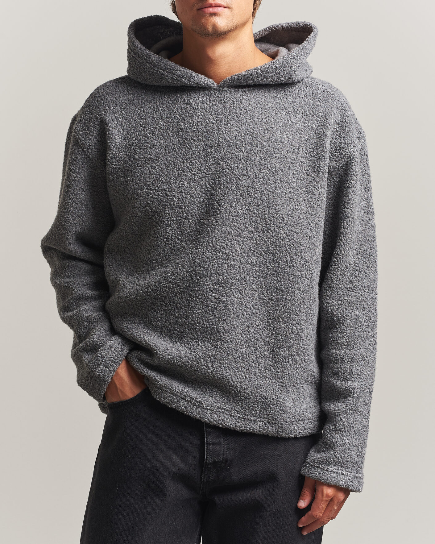 Mies | Puserot | Sunflower | Wool Hoodie Grey Melange