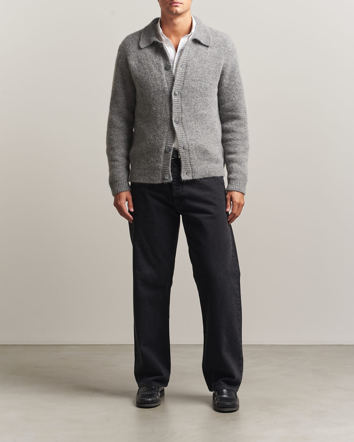 Mies | Puserot | Sunflower | Alpacka Cardigan Grey Melange