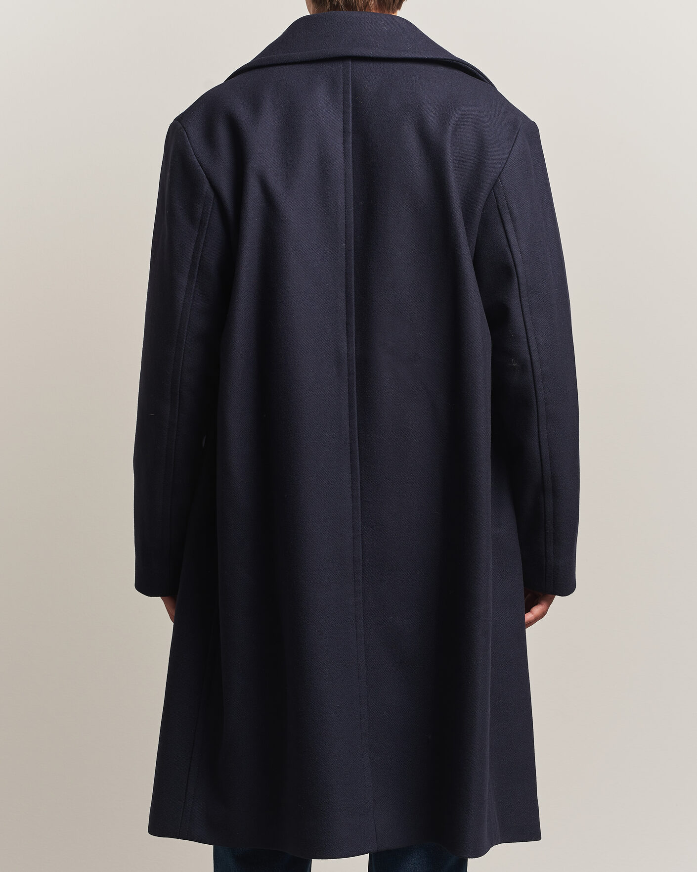 Mies | Takit | Sunflower | Double Breasted Wool Blend Coat Navy
