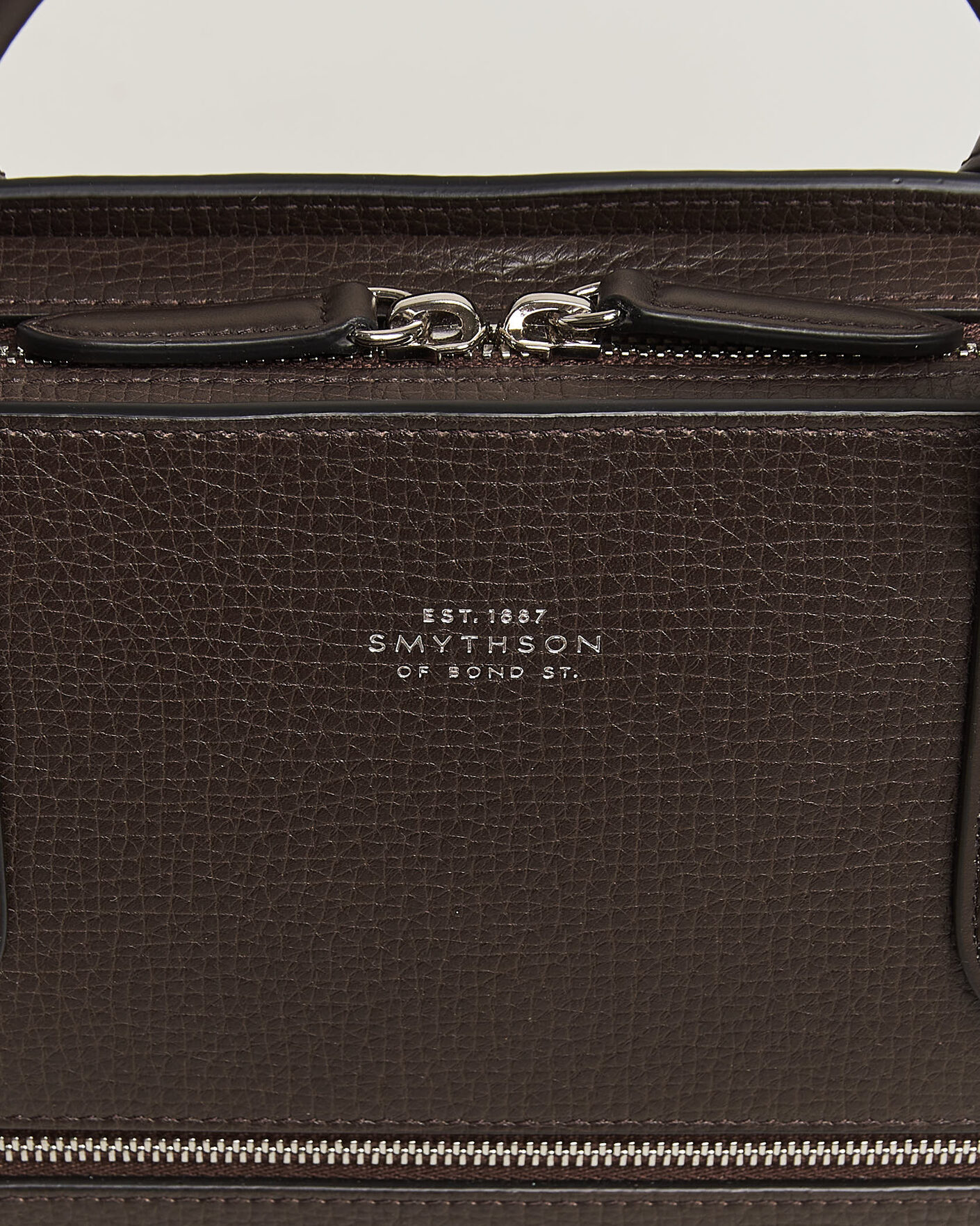Mies | Laukut | Smythson | Ludlow Ultra Slim Briefcase With Zip Front Dark Brown