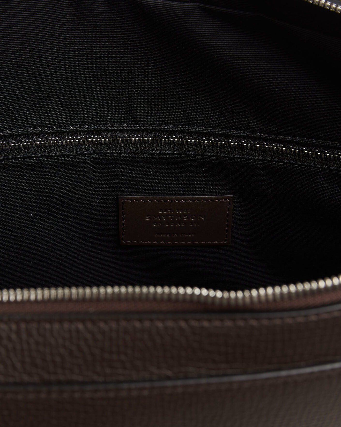 Mies | Laukut | Smythson | Ludlow Slim Briefcase With Zip Front Dark Brown