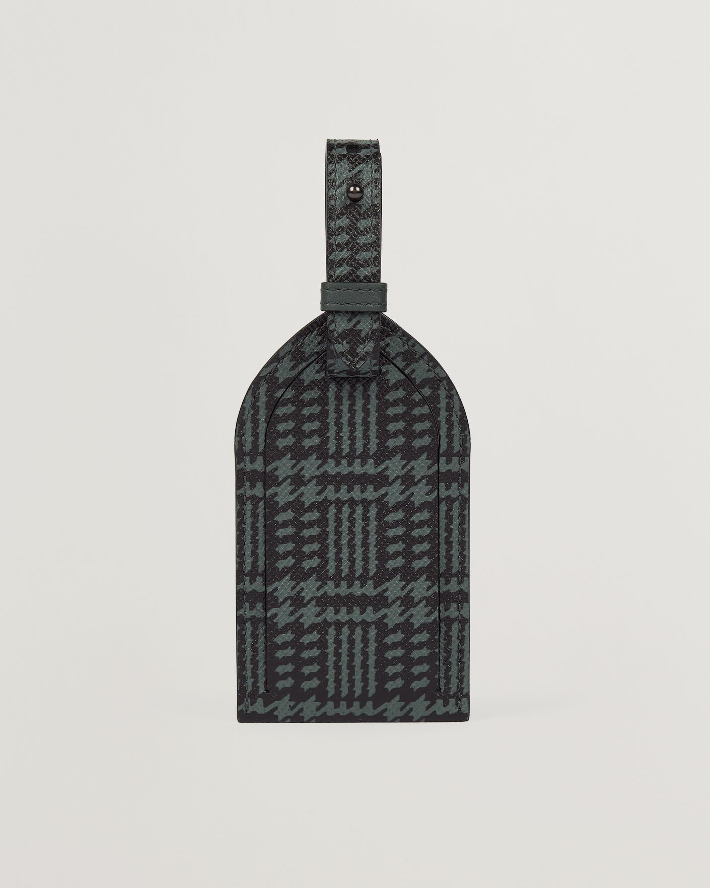 Mies | Kotiin | Smythson | Panama Tweed Luggage Tag Slate Green