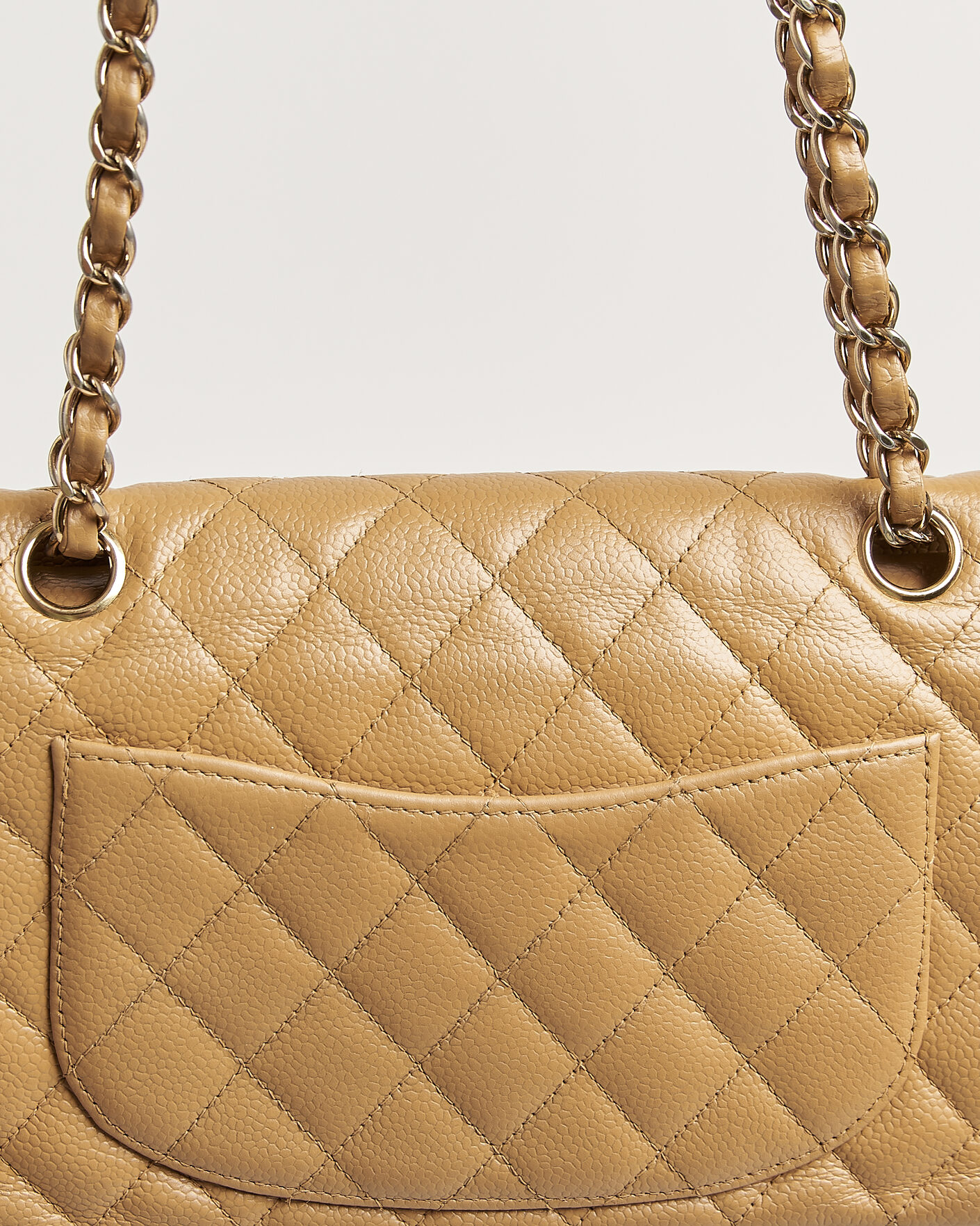 Mies | Pre-Owned & Vintage Bags | Chanel Pre-Owned | Classic Small Double Flap Bag Caviar Leather Beige