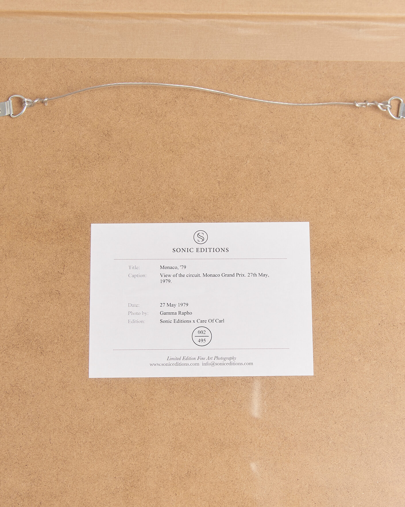 Mies | Taulut | Sonic Editions | Framed Monaco, '79
