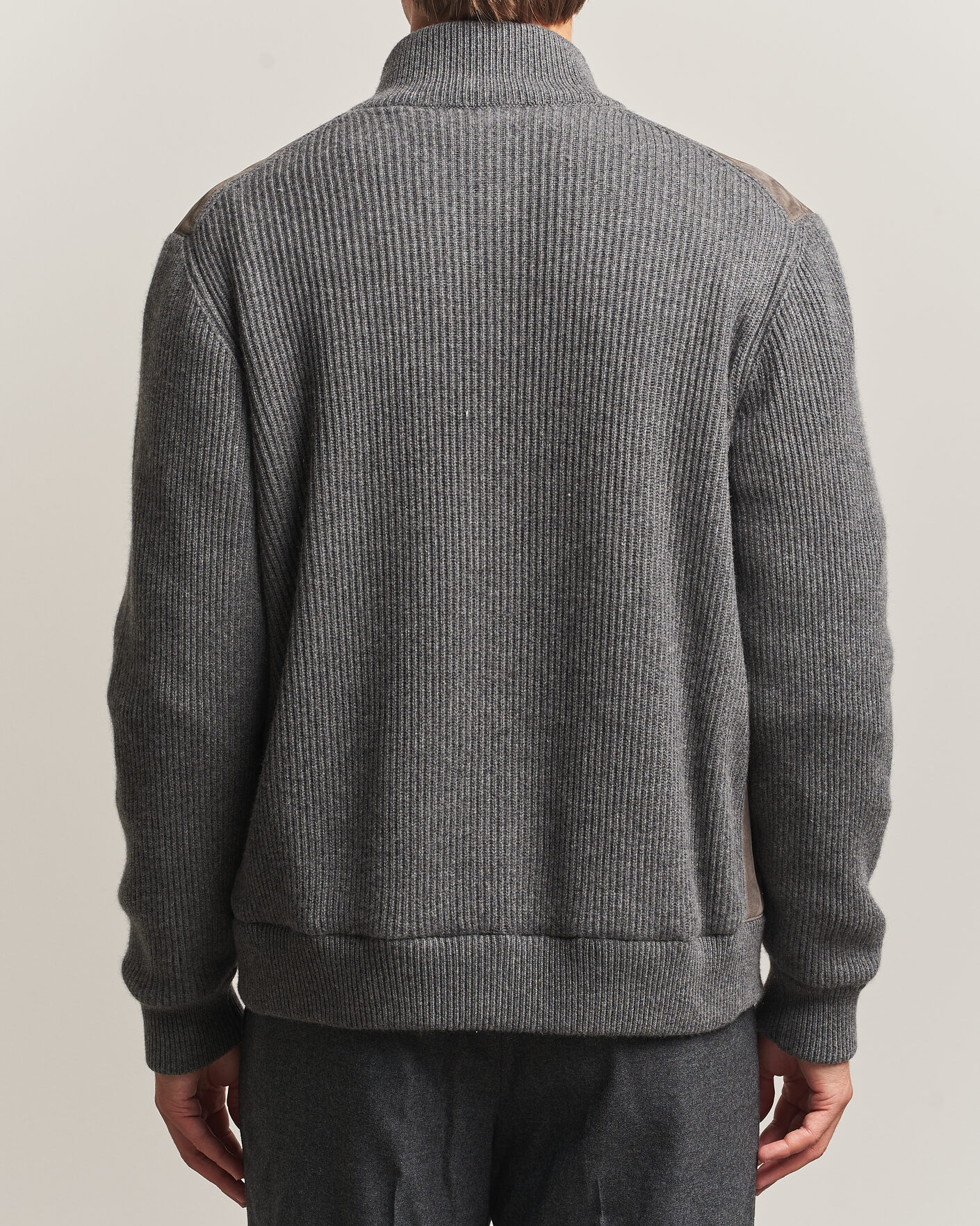 Mies | Takit | Brunello Cucinelli | Cashmere/Suede Down Jacket Grey Melange