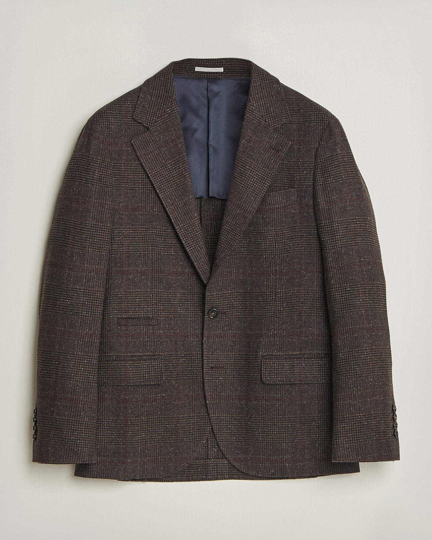 Mies | Pikkutakit | Brunello Cucinelli | Cashmere/Silk Prince Of Wales Blazer Dark Brown