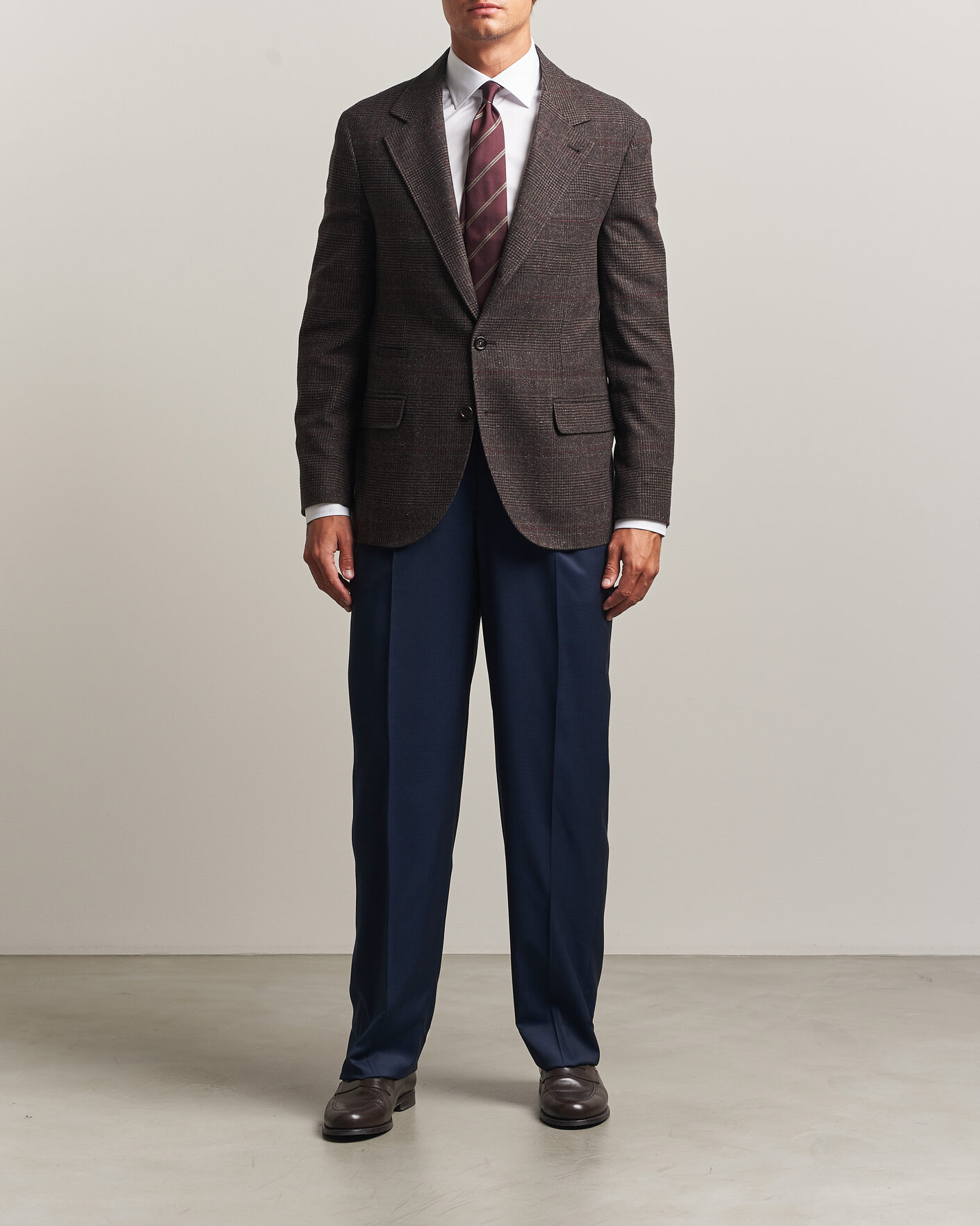 Mies | Pikkutakit | Brunello Cucinelli | Cashmere/Silk Prince Of Wales Blazer Dark Brown