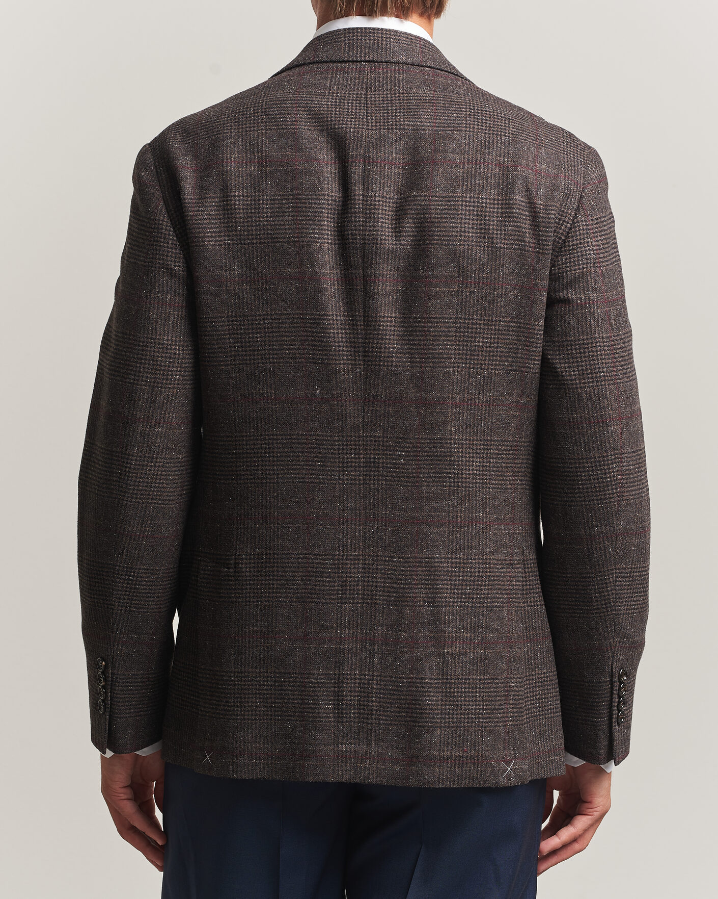 Mies | Pikkutakit | Brunello Cucinelli | Cashmere/Silk Prince Of Wales Blazer Dark Brown