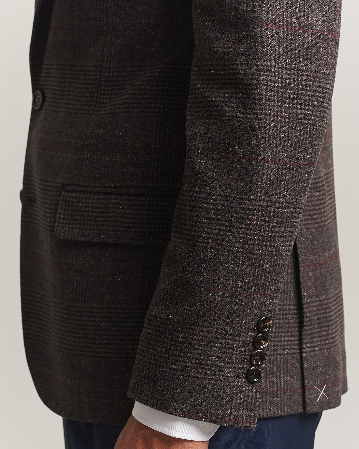Mies | Pikkutakit | Brunello Cucinelli | Cashmere/Silk Prince Of Wales Blazer Dark Brown