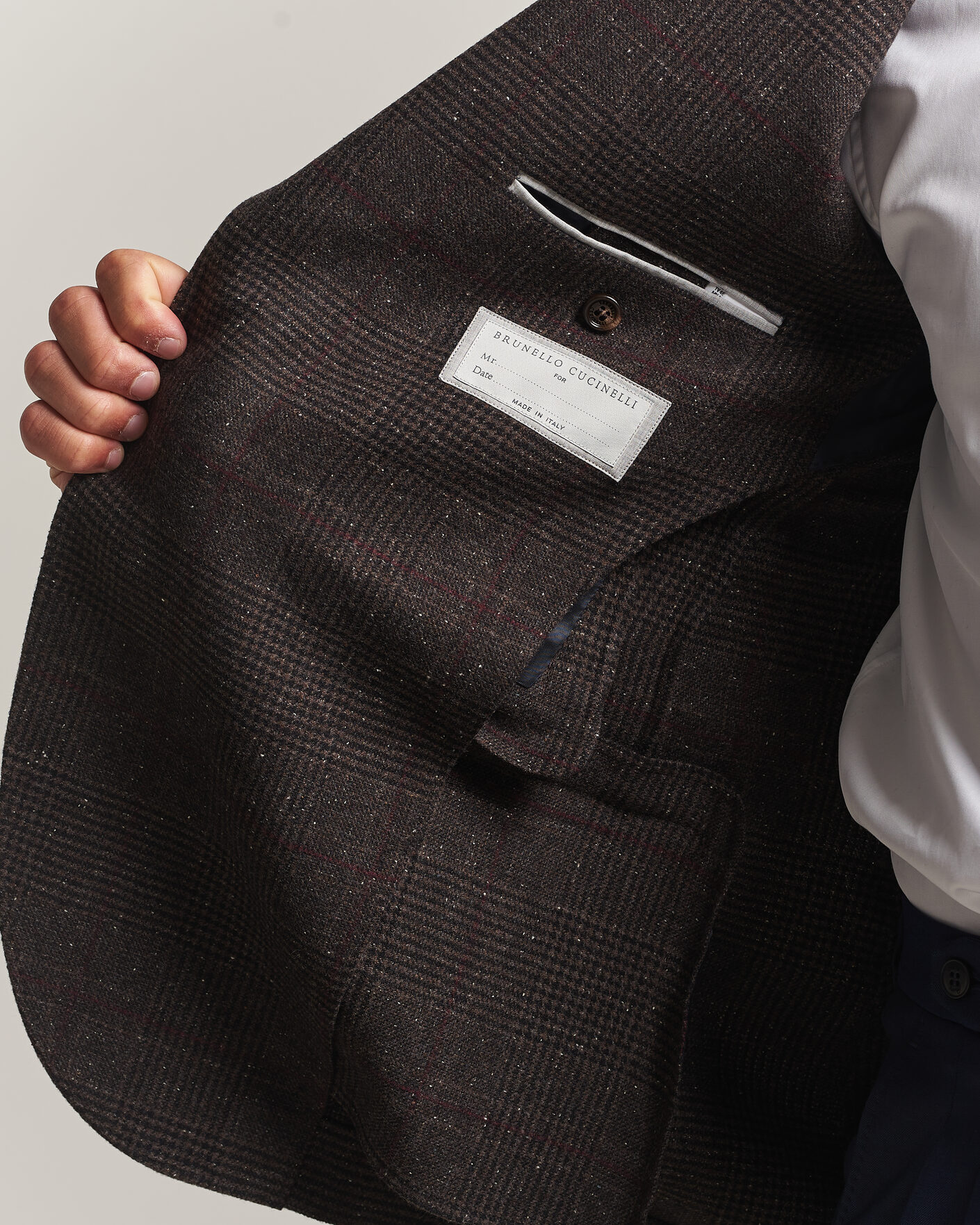 Mies | Pikkutakit | Brunello Cucinelli | Cashmere/Silk Prince Of Wales Blazer Dark Brown