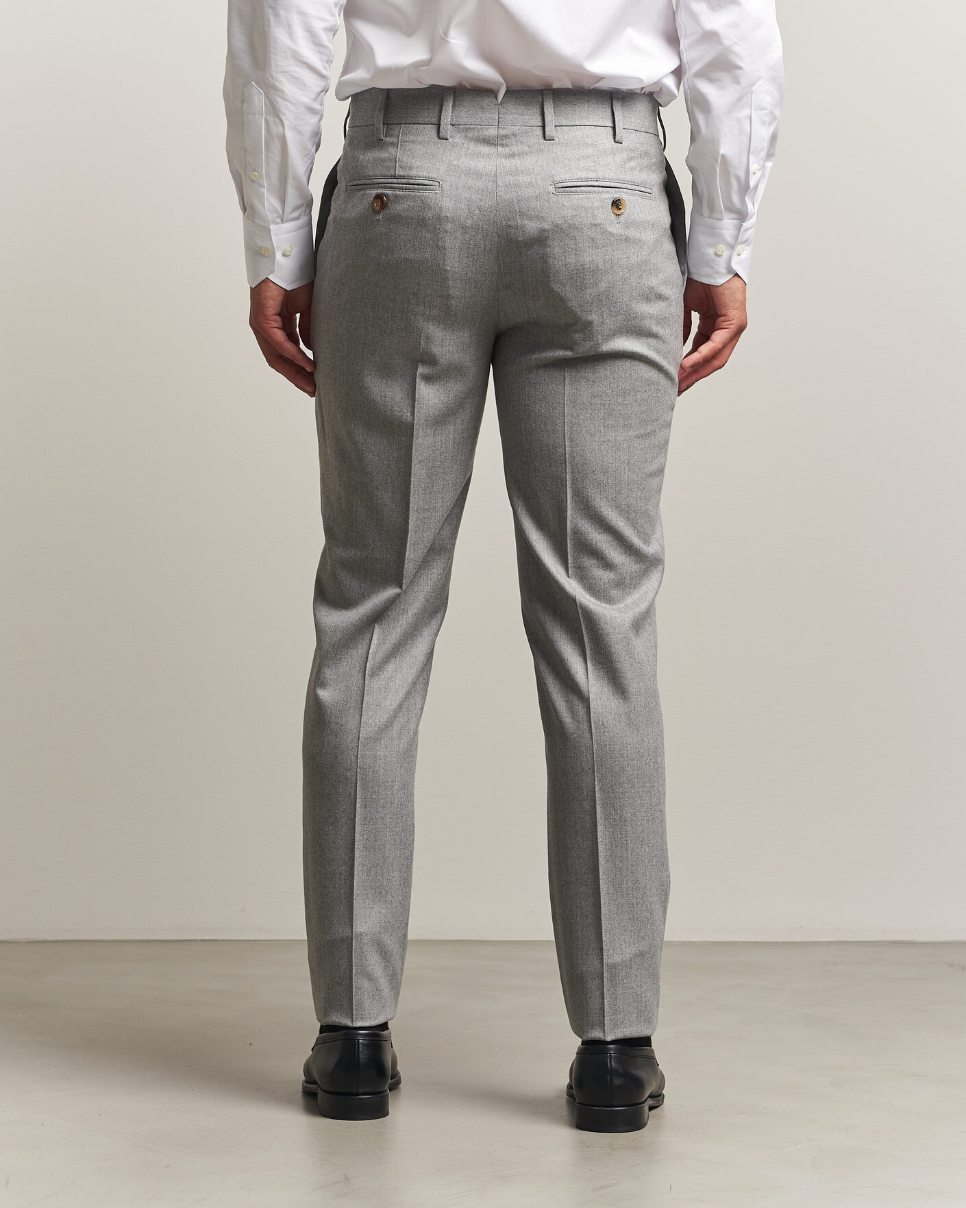 Mies | Housut | Brunello Cucinelli | Slim Fit Flannel Trousers Light Grey