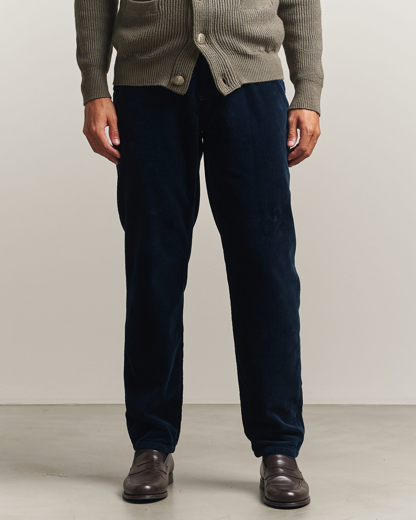 Mies | Housut | Brunello Cucinelli | Leisure Fit Corduroy 5-Pocket Pants Navy