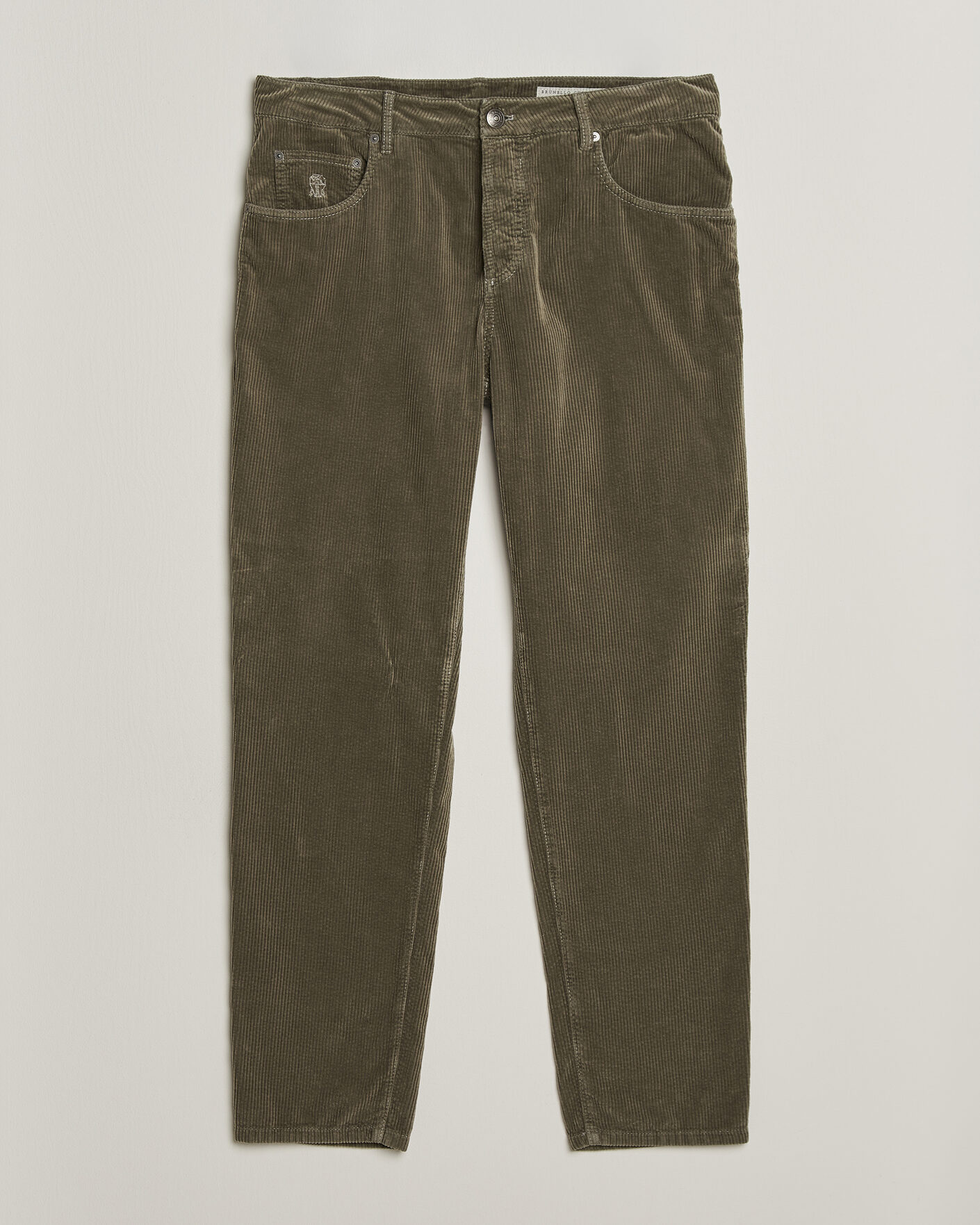 Mies | Housut | Brunello Cucinelli | Leisure Fit Corduroy 5-Pocket Pants Olive