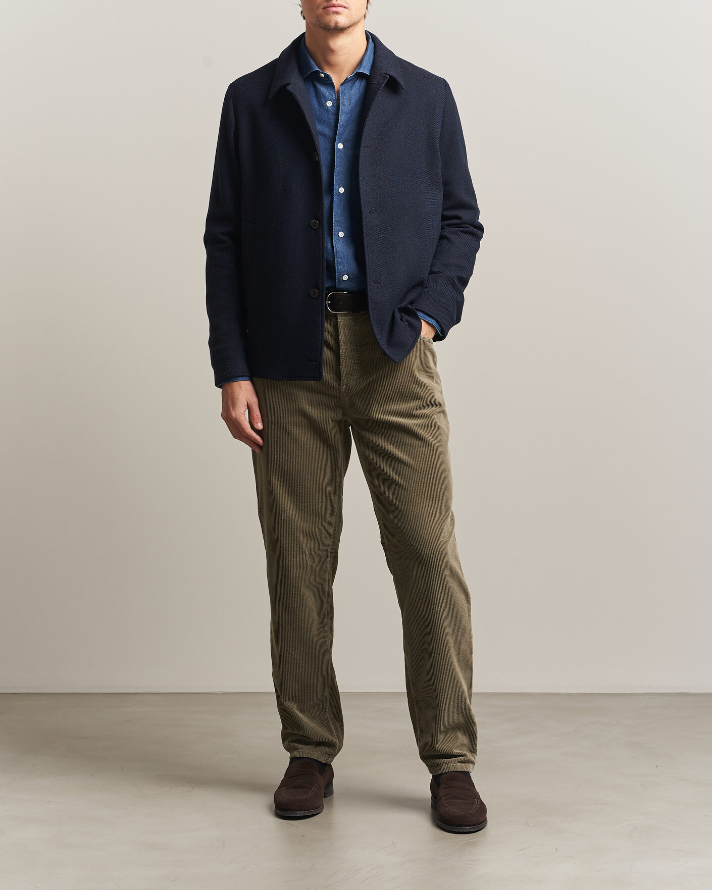 Mies | Housut | Brunello Cucinelli | Leisure Fit Corduroy 5-Pocket Pants Olive