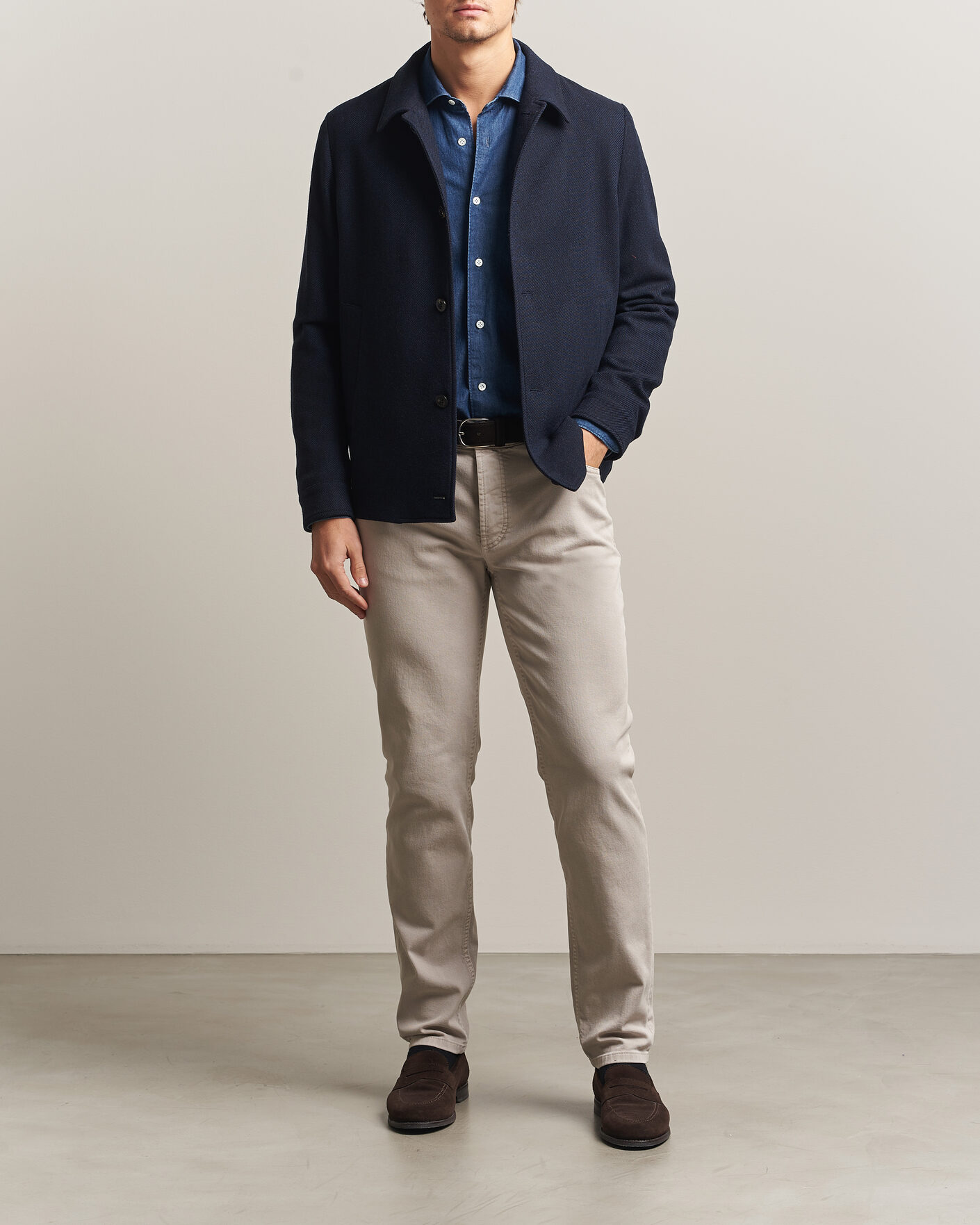 Mies | Housut | Brunello Cucinelli | Slim Fit Bull Denim Pants Beige