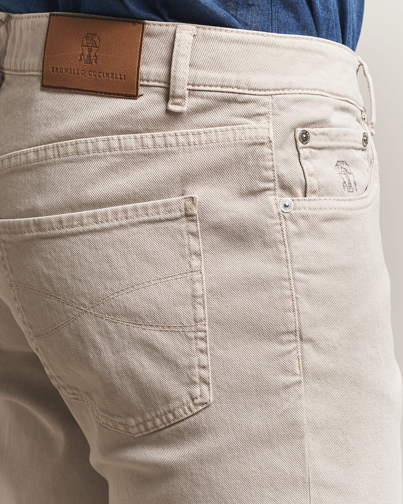 Mies | Housut | Brunello Cucinelli | Slim Fit Bull Denim Pants Beige