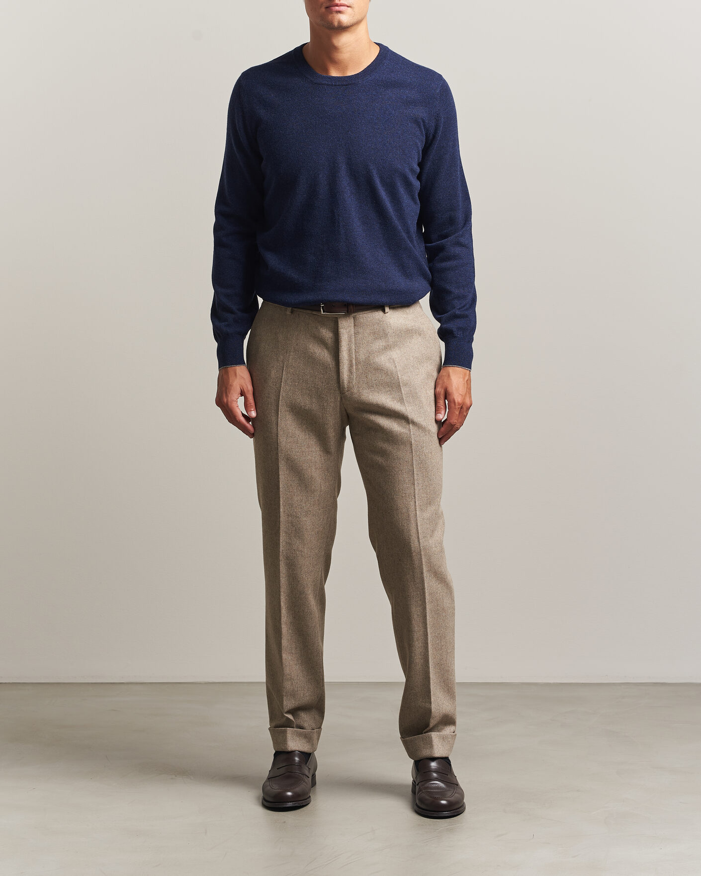 Mies | Puserot | Brunello Cucinelli | 2 Ply Cashmere Pullover Marine