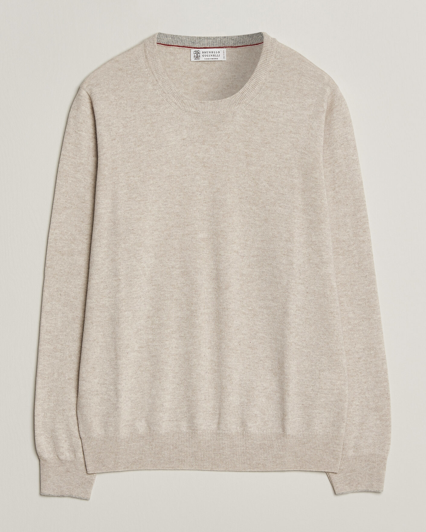 Mies | Puserot | Brunello Cucinelli | 2 Ply Cashmere Pullover Oyster
