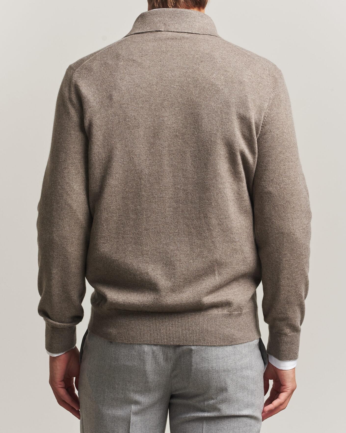 Mies | Puserot | Brunello Cucinelli | 2 Ply Cashmere Long Sleeve Polo Brown