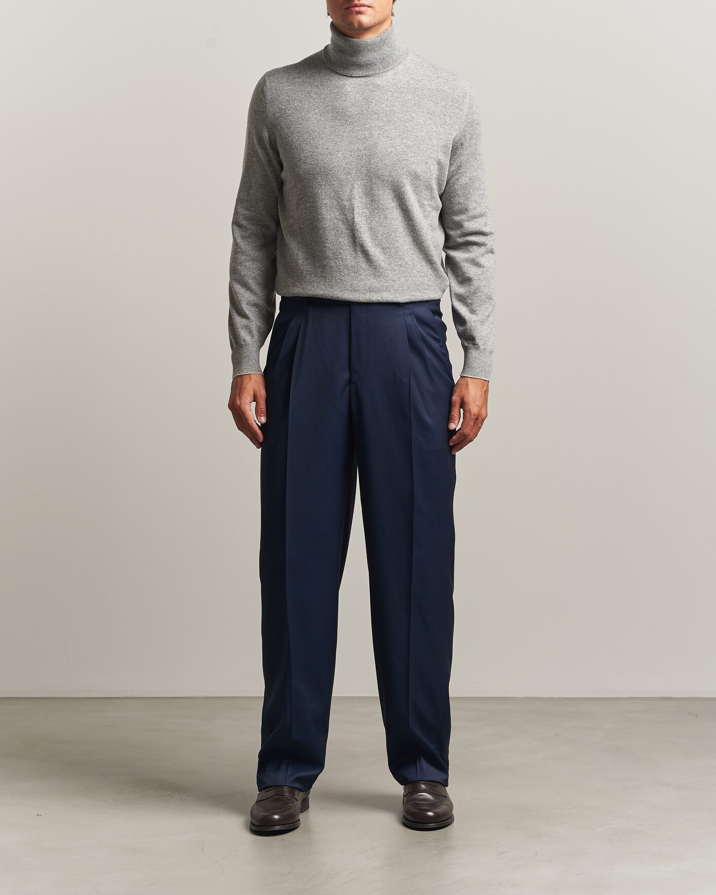 Mies | Puserot | Brunello Cucinelli | 2 Ply Cashmere Rollneck Grey Melange