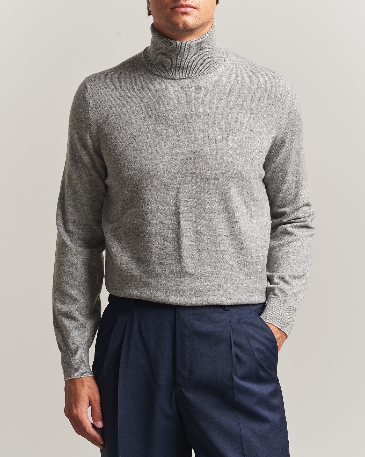 Mies | Puserot | Brunello Cucinelli | 2 Ply Cashmere Rollneck Grey Melange
