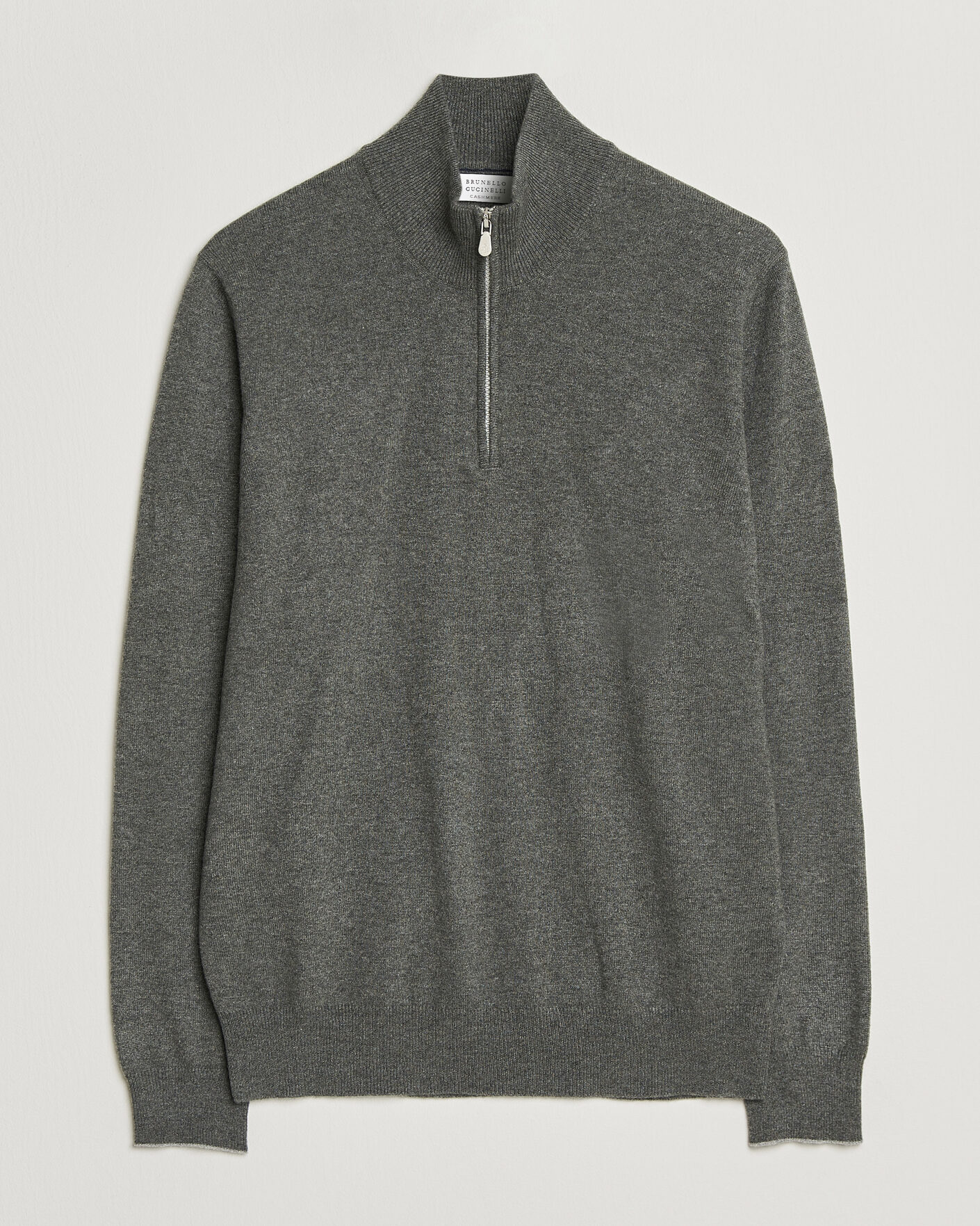 Mies | Puserot | Brunello Cucinelli | 2 Ply Cashmere Half Zip Forest Green